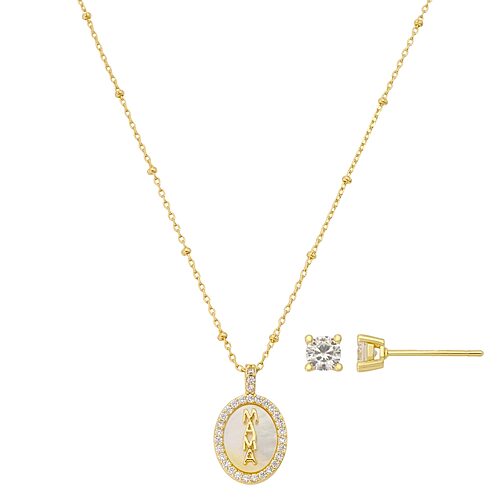 Footnotes Womens Cubic Zirconia 3-pc. Necklace Set In Yellow