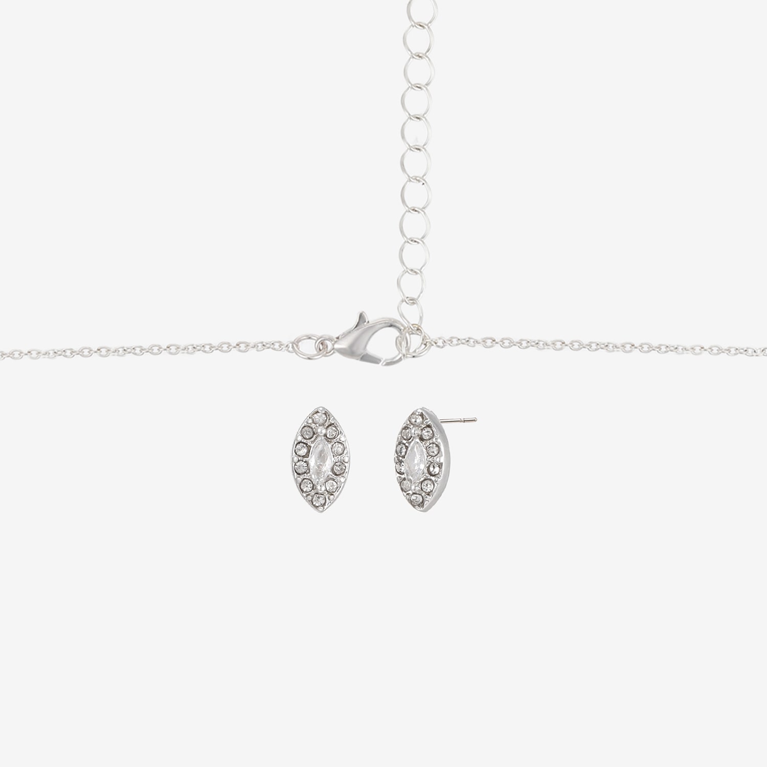 Womens Simulated Cubic Zirconia Cross 2-pc. Necklace Set