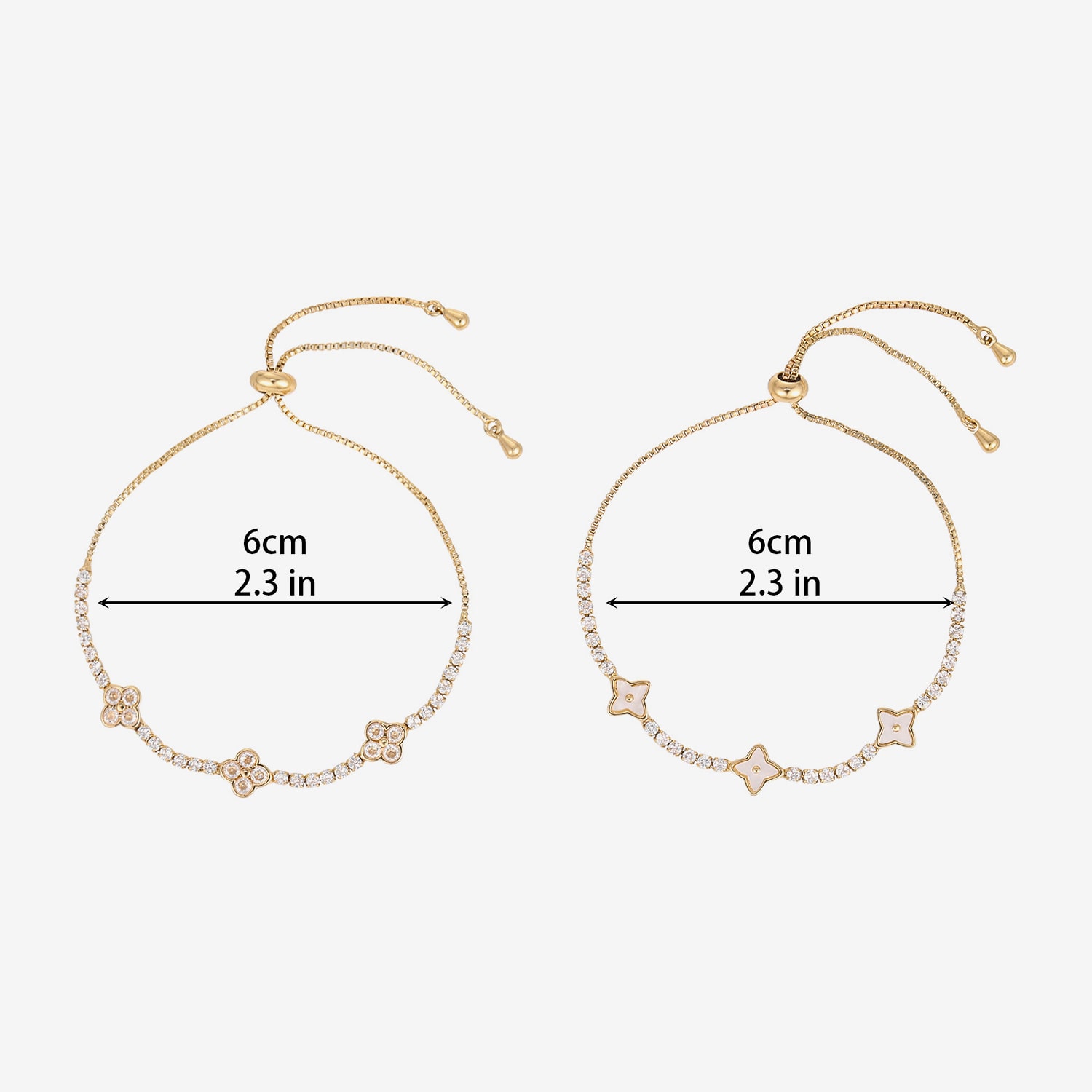 Womens Simulated Cubic Zirconia Round Bolo Bracelet