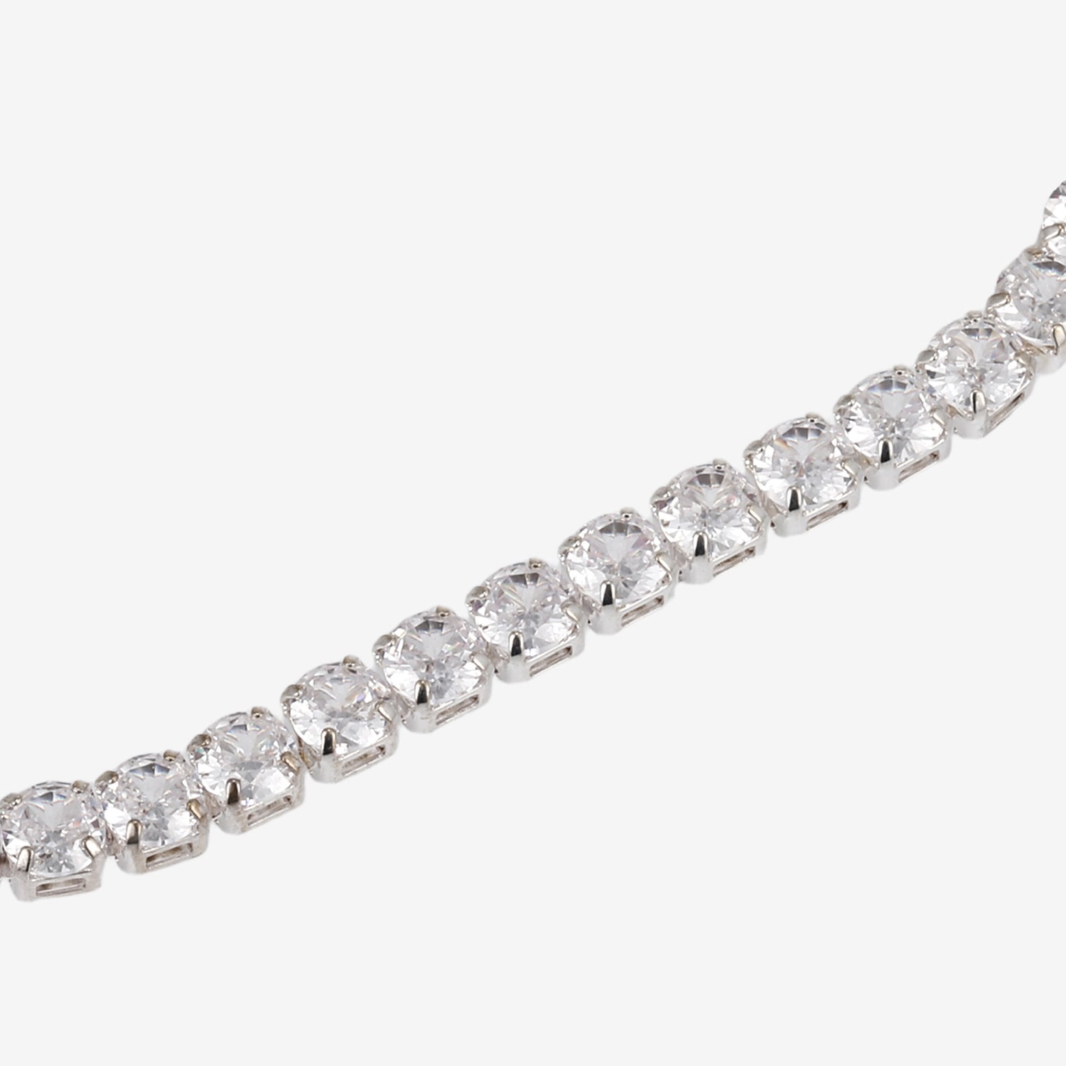 Womens Simulated Cubic Zirconia Round Bolo Bracelet