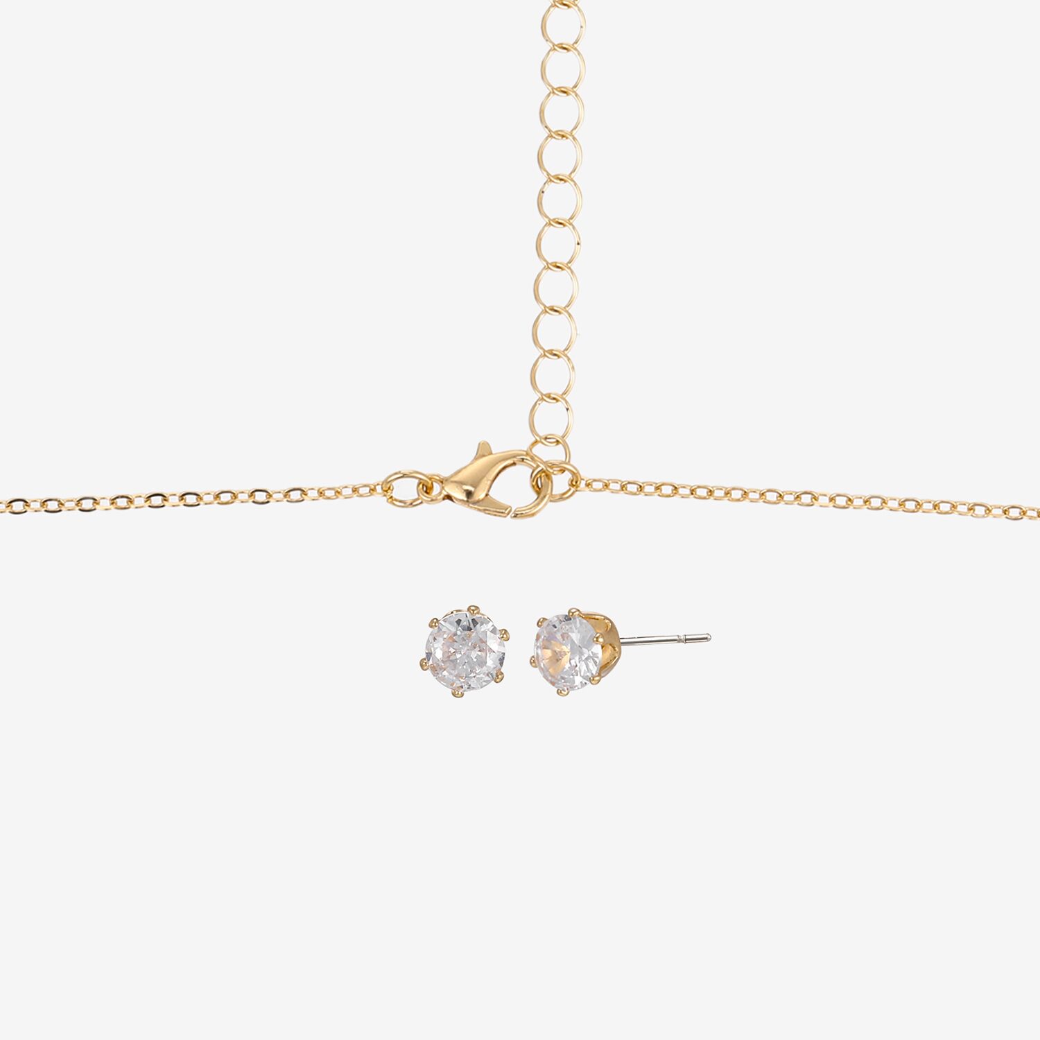 Womens Simulated Cubic Zirconia Cross 2-pc. Necklace Set