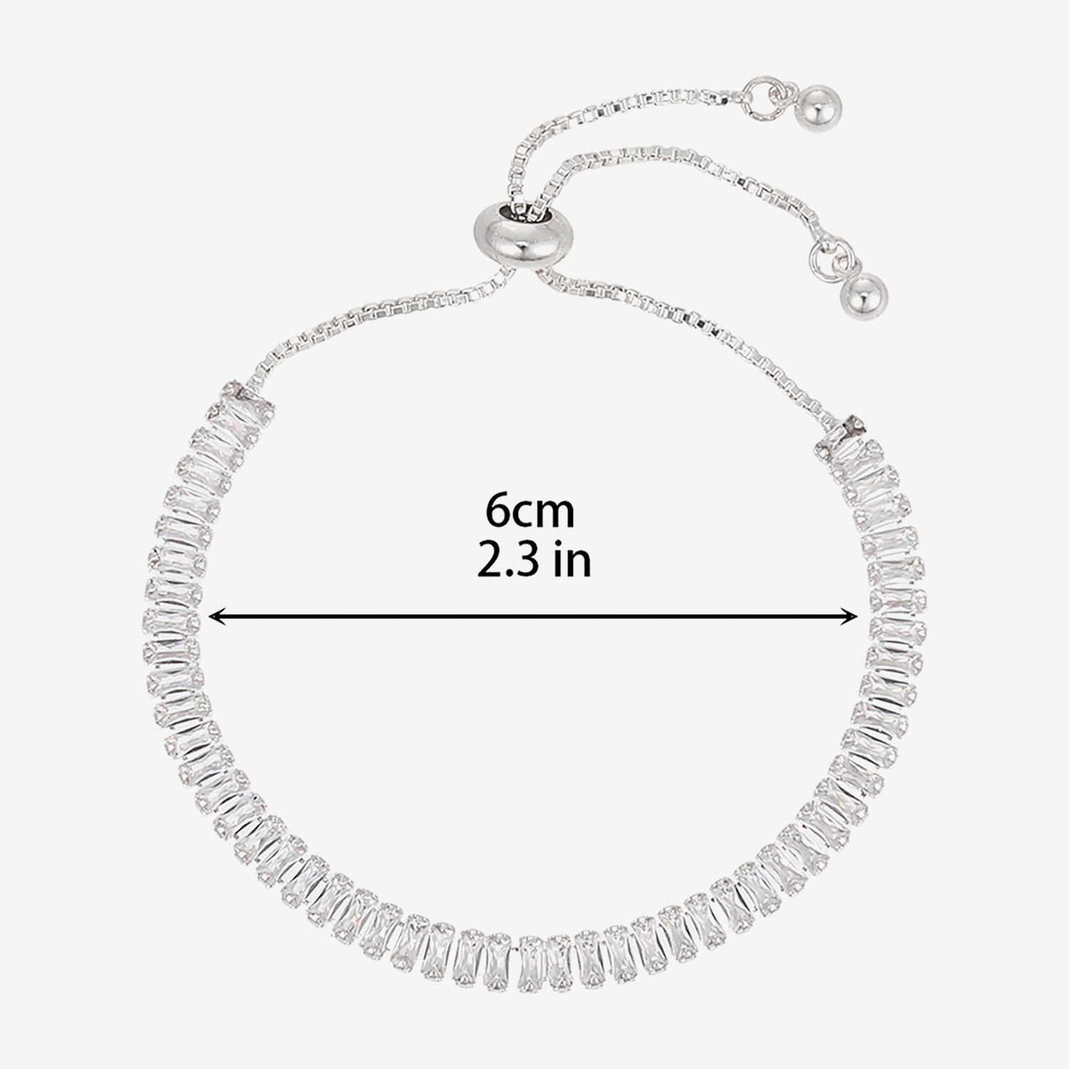 Womens Simulated Cubic Zirconia Bolo Bracelet