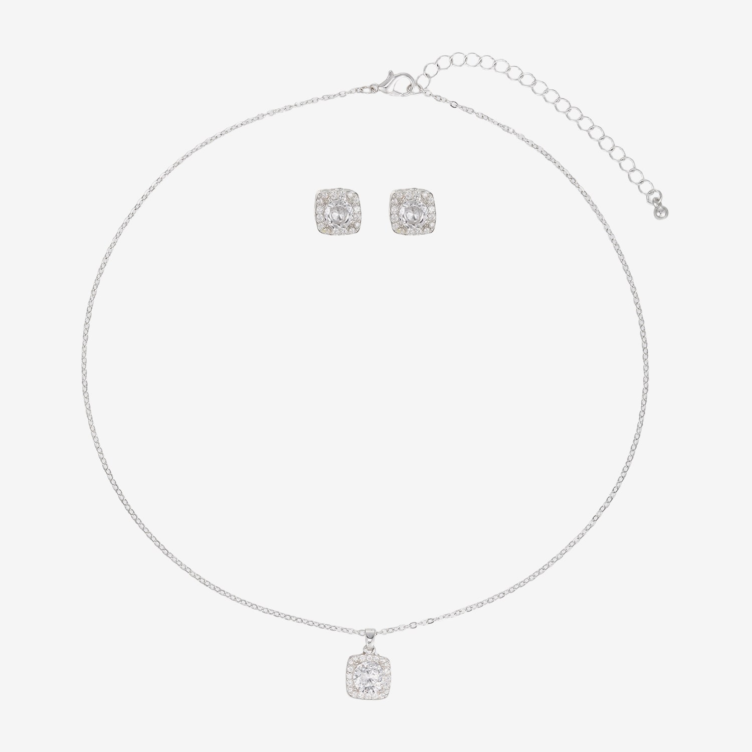 Womens Simulated Cubic Zirconia 2-pc. Necklace Set