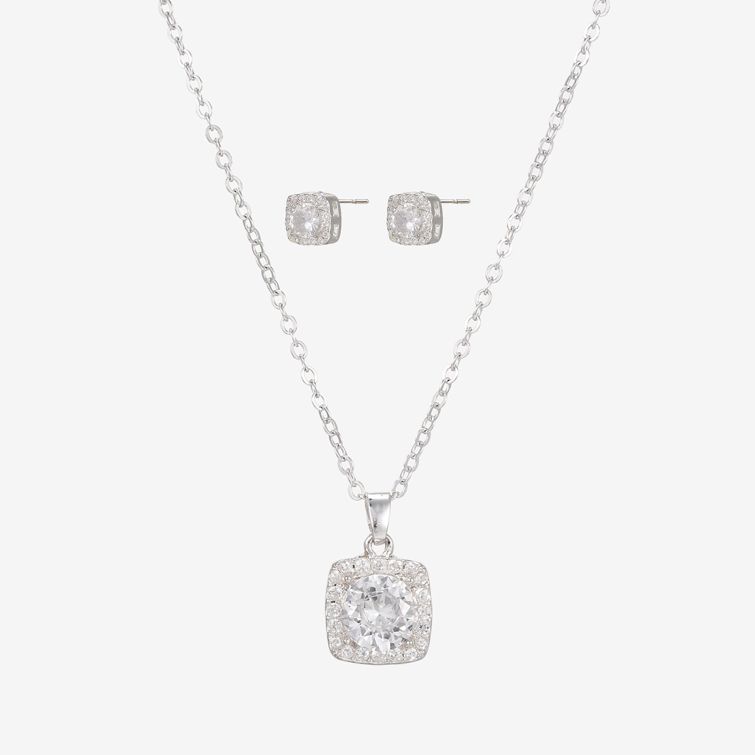 Womens Simulated Cubic Zirconia 2-pc. Necklace Set