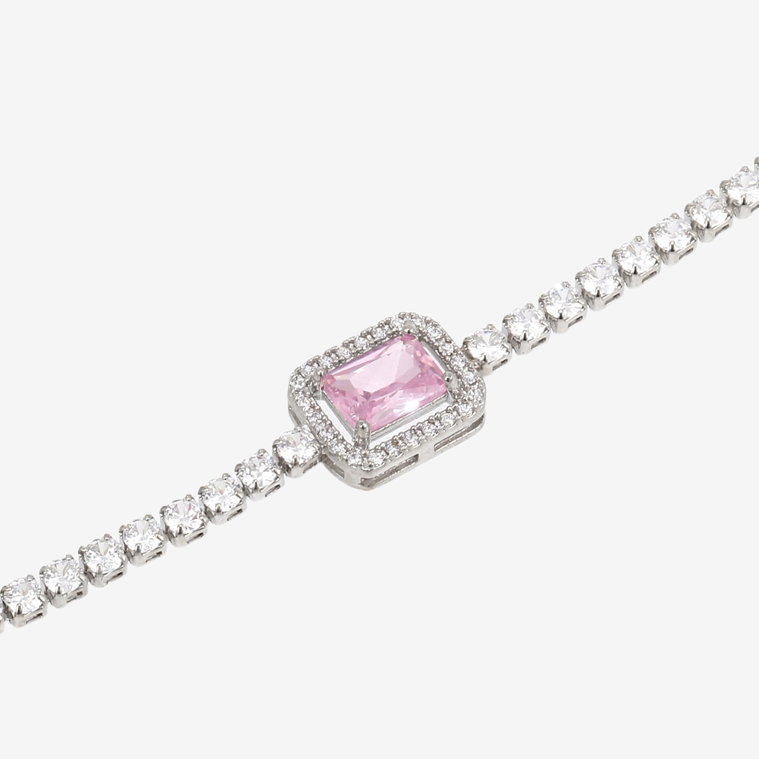 Womens Simulated Cubic Zirconia Round Bolo Bracelet
