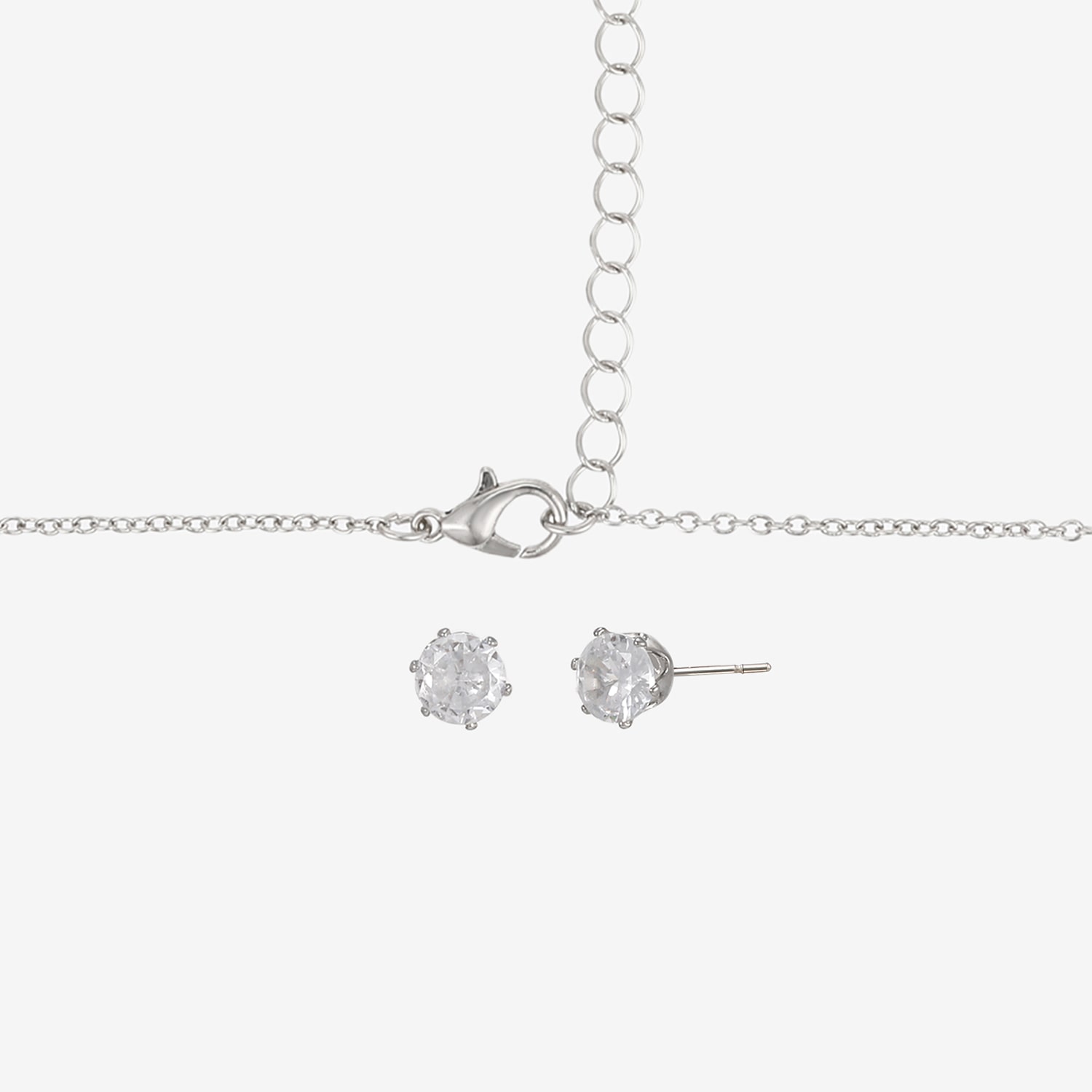 Womens Simulated Cubic Zirconia Clover 2-pc. Necklace Set