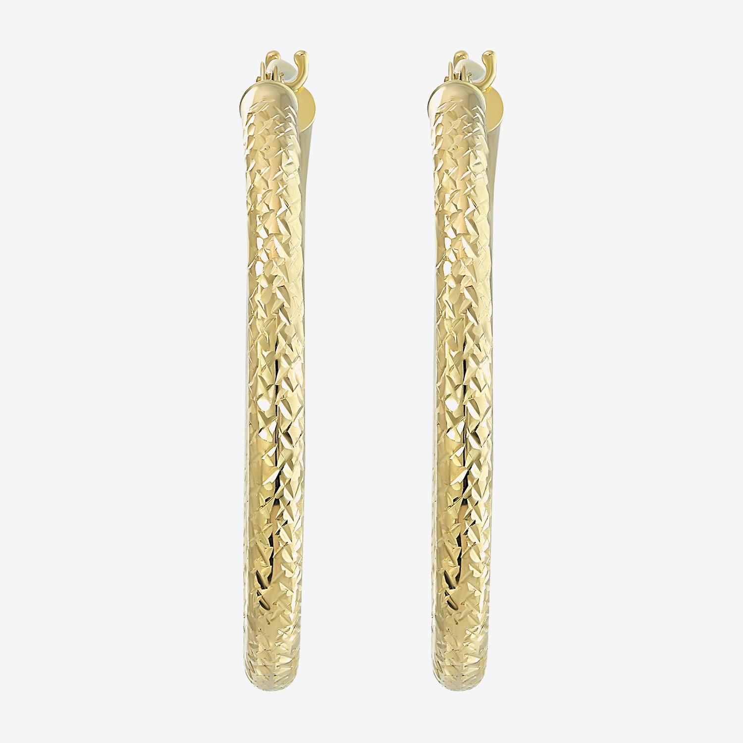 Womens 14K Gold 30mm Hoop Earrings