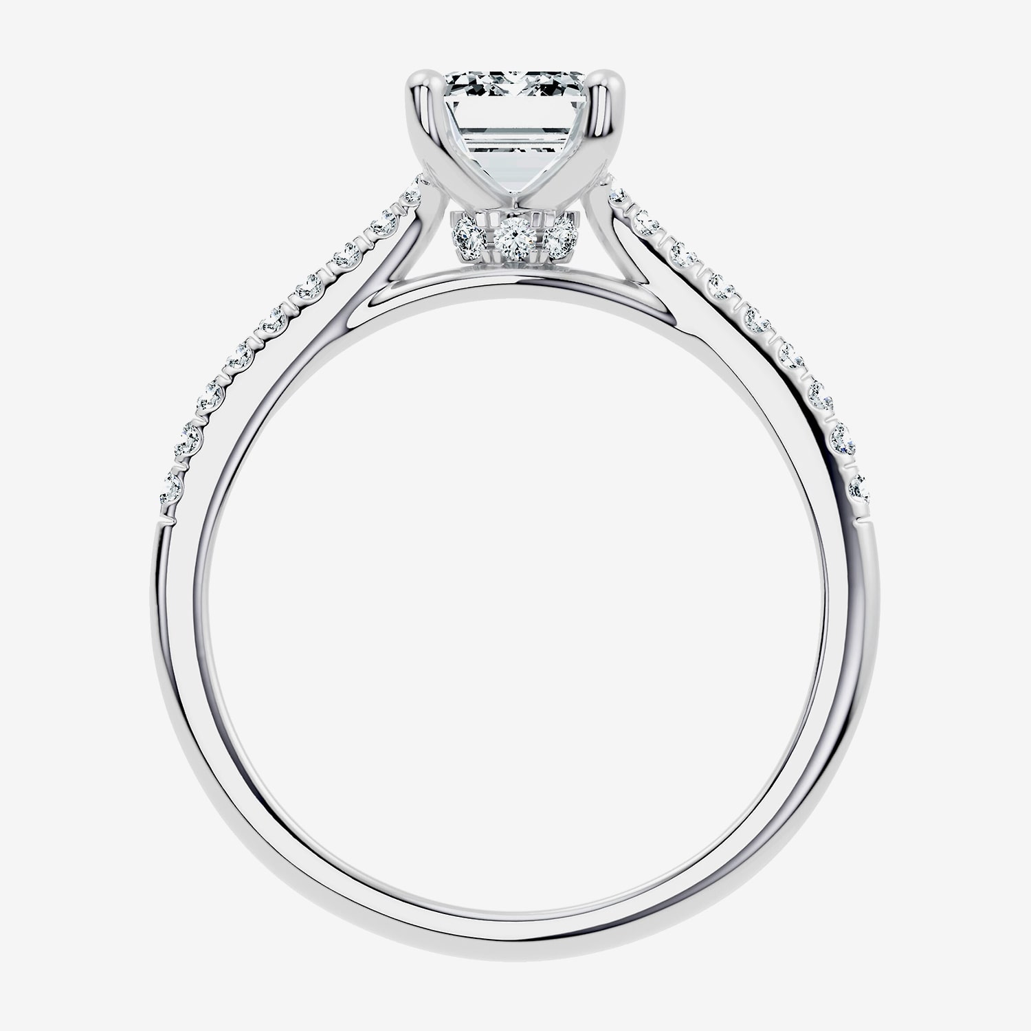 G / Vs2-Si1) Womens 1/3 CT. T.W. Lab Grown White Diamond 10K Gold Side Stone Engagement Ring