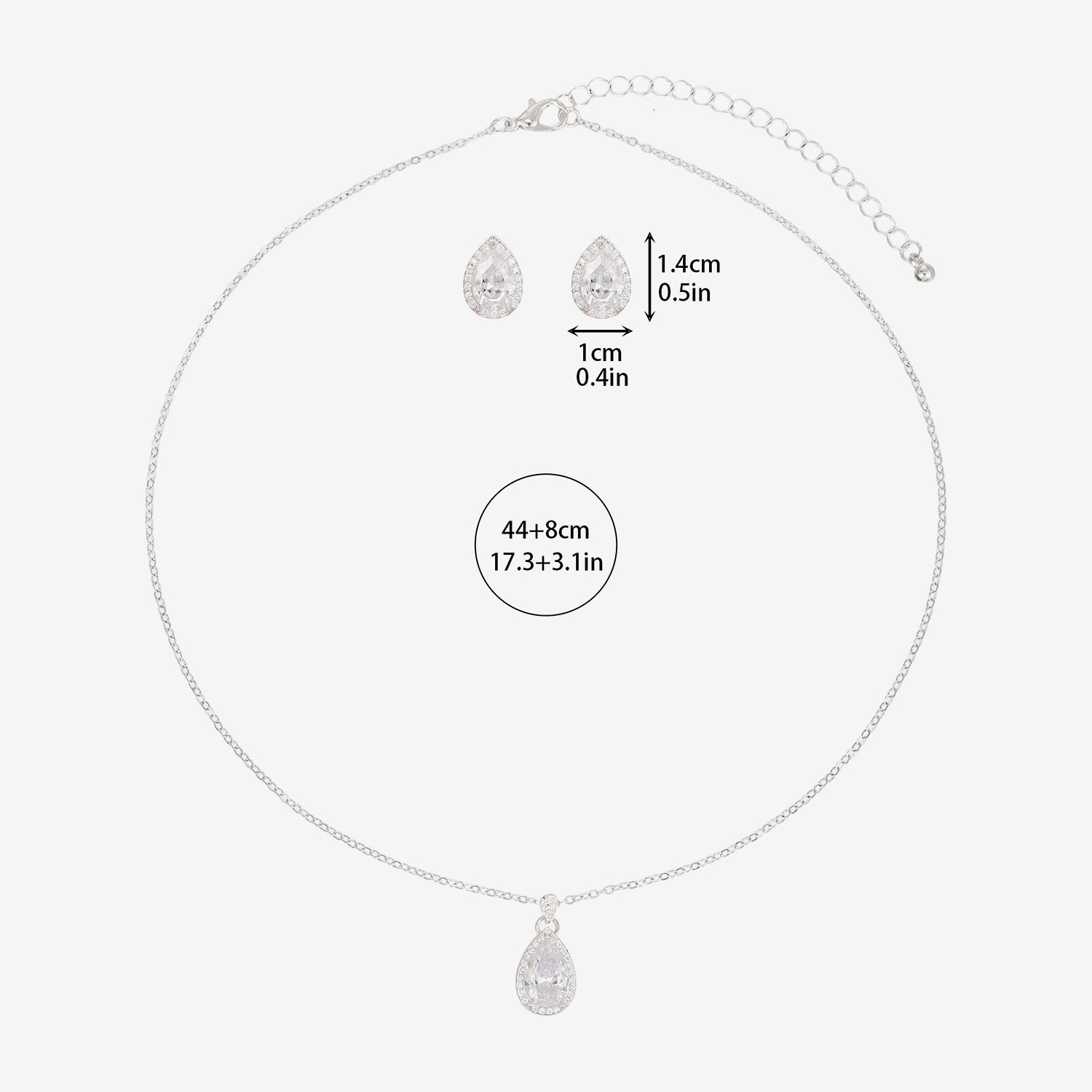 Womens Simulated Cubic Zirconia 2-pc. Necklace Set