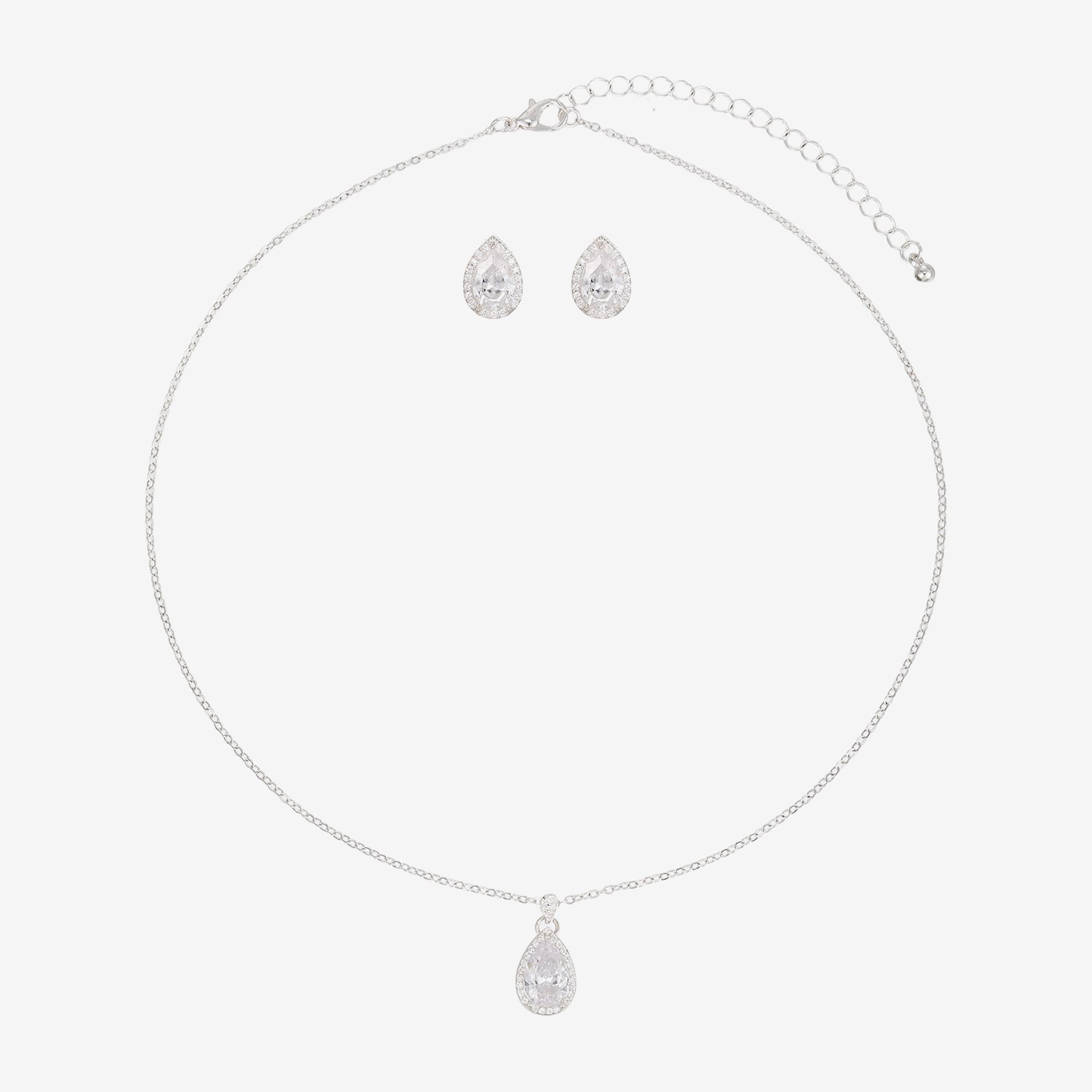 Womens Simulated Cubic Zirconia 2-pc. Necklace Set