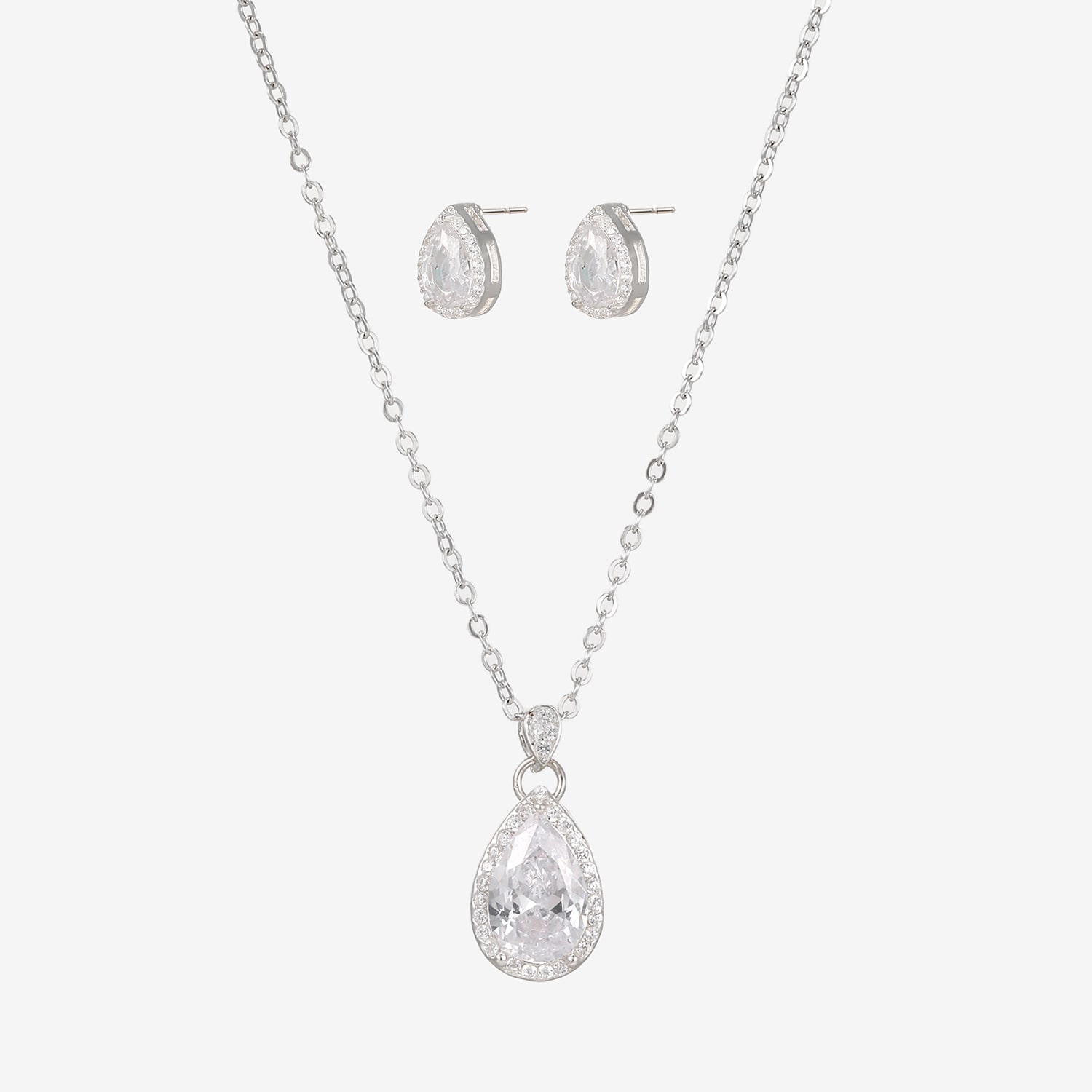 Womens Simulated Cubic Zirconia 2-pc. Necklace Set