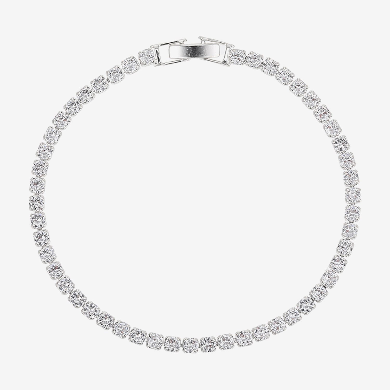 Womens Simulated Cubic Zirconia Round 7 Inch Tennis Bracelet