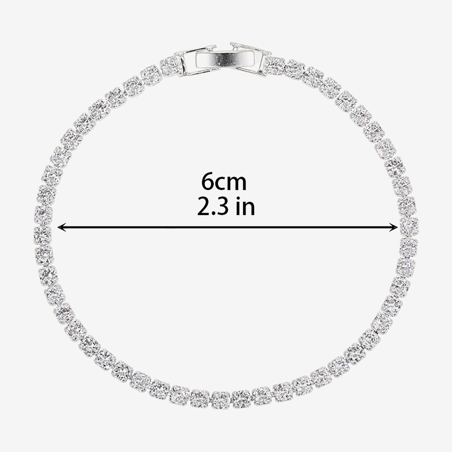 Womens Simulated Cubic Zirconia Round 7 Inch Tennis Bracelet