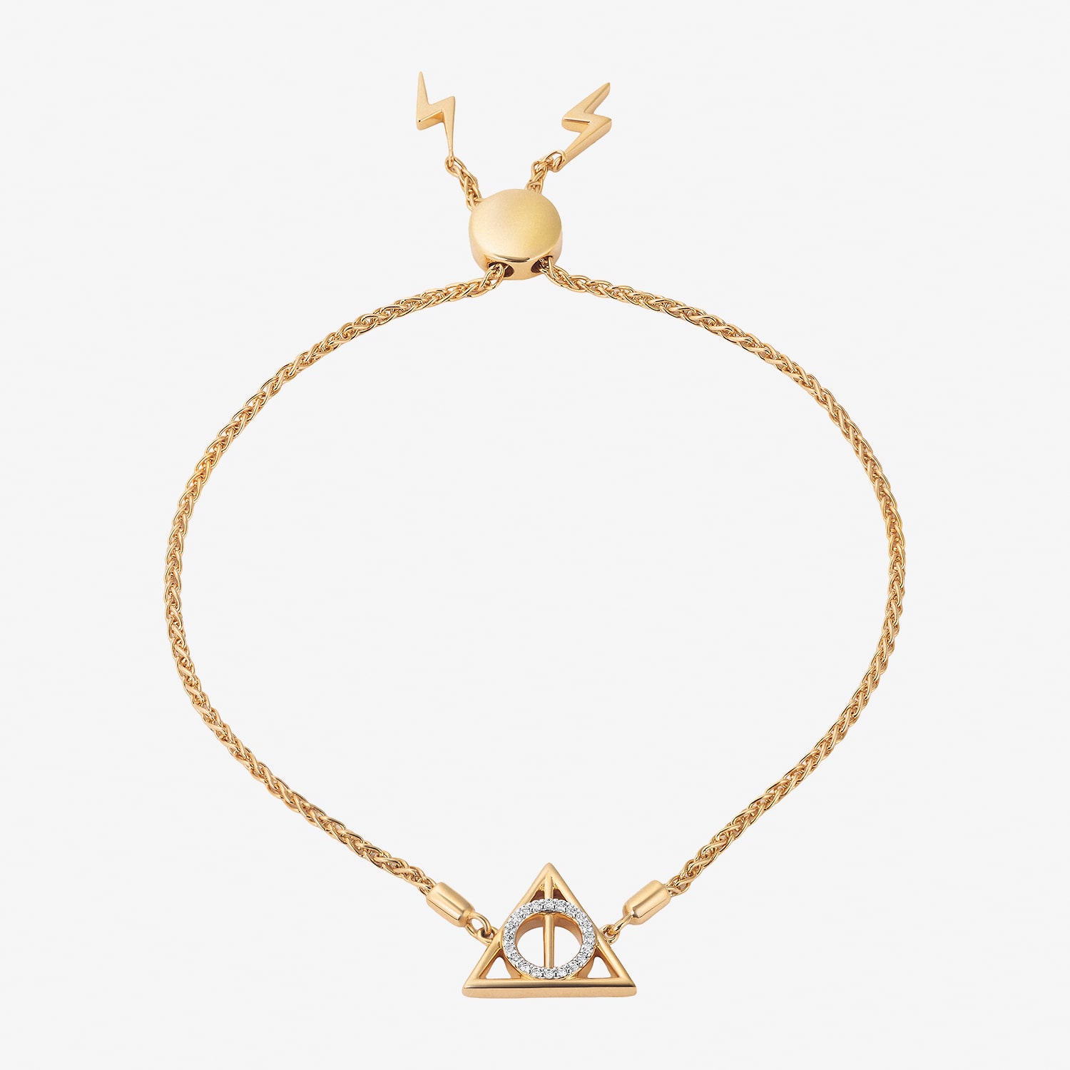 Harry Potter (F / Si2) Womens 1/10 CT. T.W. Lab Grown White Diamond 14K Gold Over Silver Harry Potter Bolo Bracelet