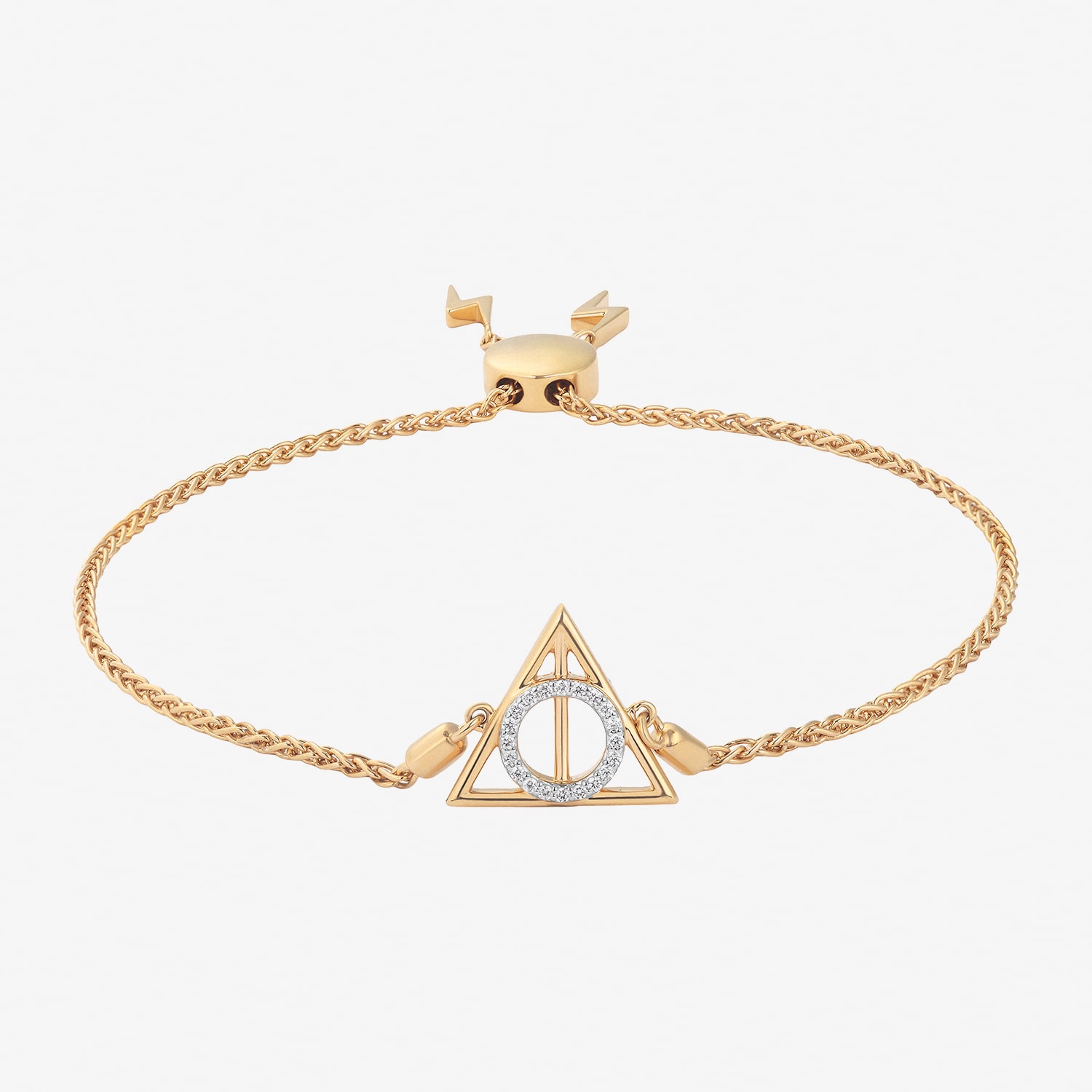 Harry Potter (F / Si2) Womens 1/10 CT. T.W. Lab Grown White Diamond 14K Gold Over Silver Harry Potter Bolo Bracelet