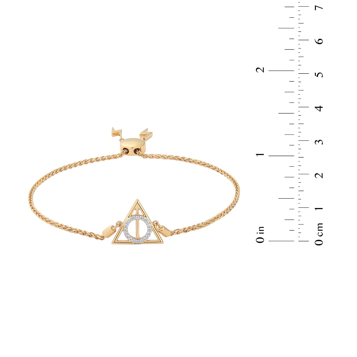 Harry Potter (F / Si2) Womens 1/10 CT. T.W. Lab Grown White Diamond 14K Gold Over Silver Harry Potter Bolo Bracelet