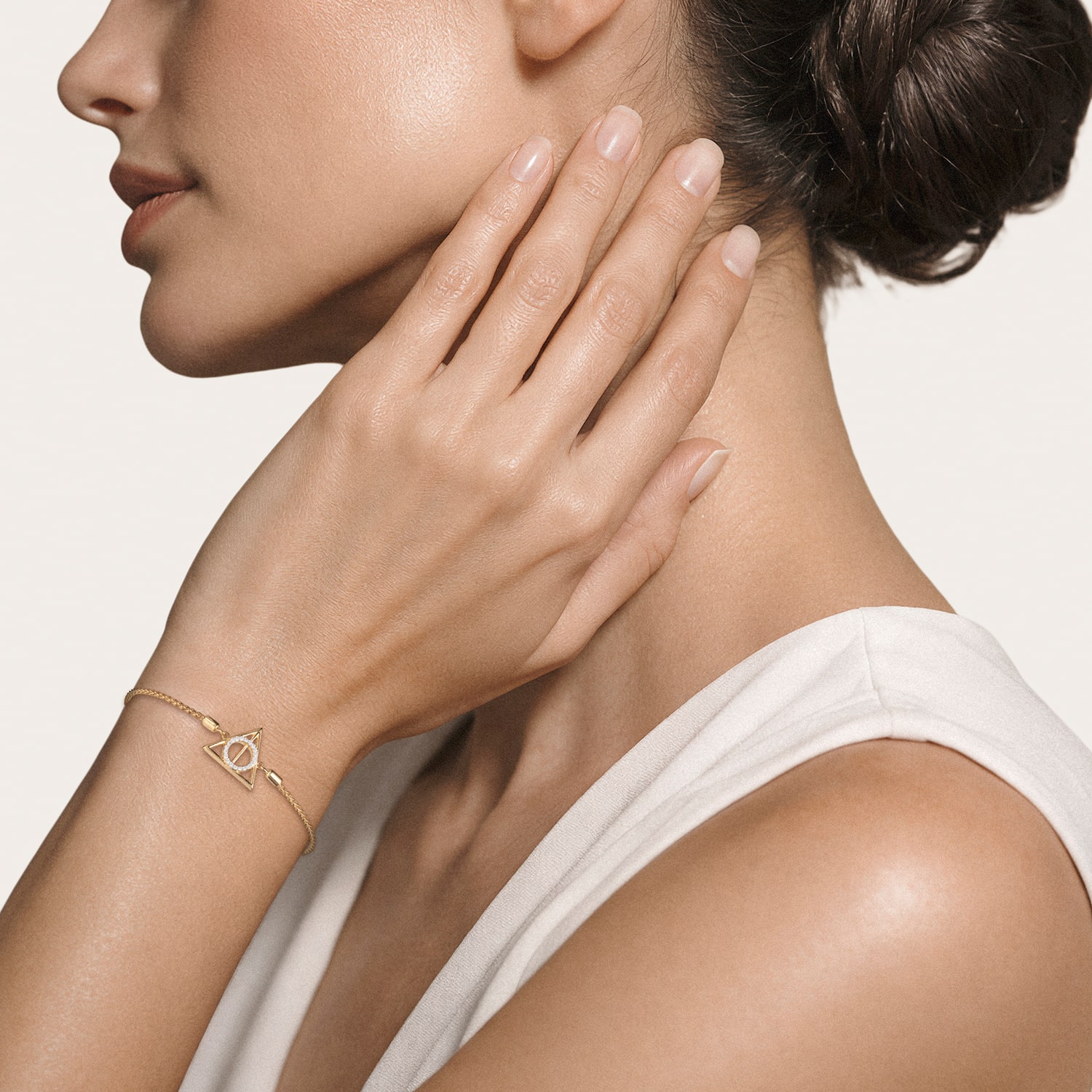 Harry Potter (F / Si2) Womens 1/10 CT. T.W. Lab Grown White Diamond 14K Gold Over Silver Harry Potter Bolo Bracelet