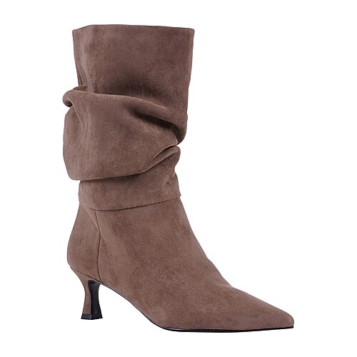 GC Shoes Womens Gina Block Heel Dress Boots, 10 Medium, Beige