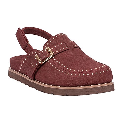 Gc Shoes Women's Corell Studded Buckle Slingback Mules - Burgundy