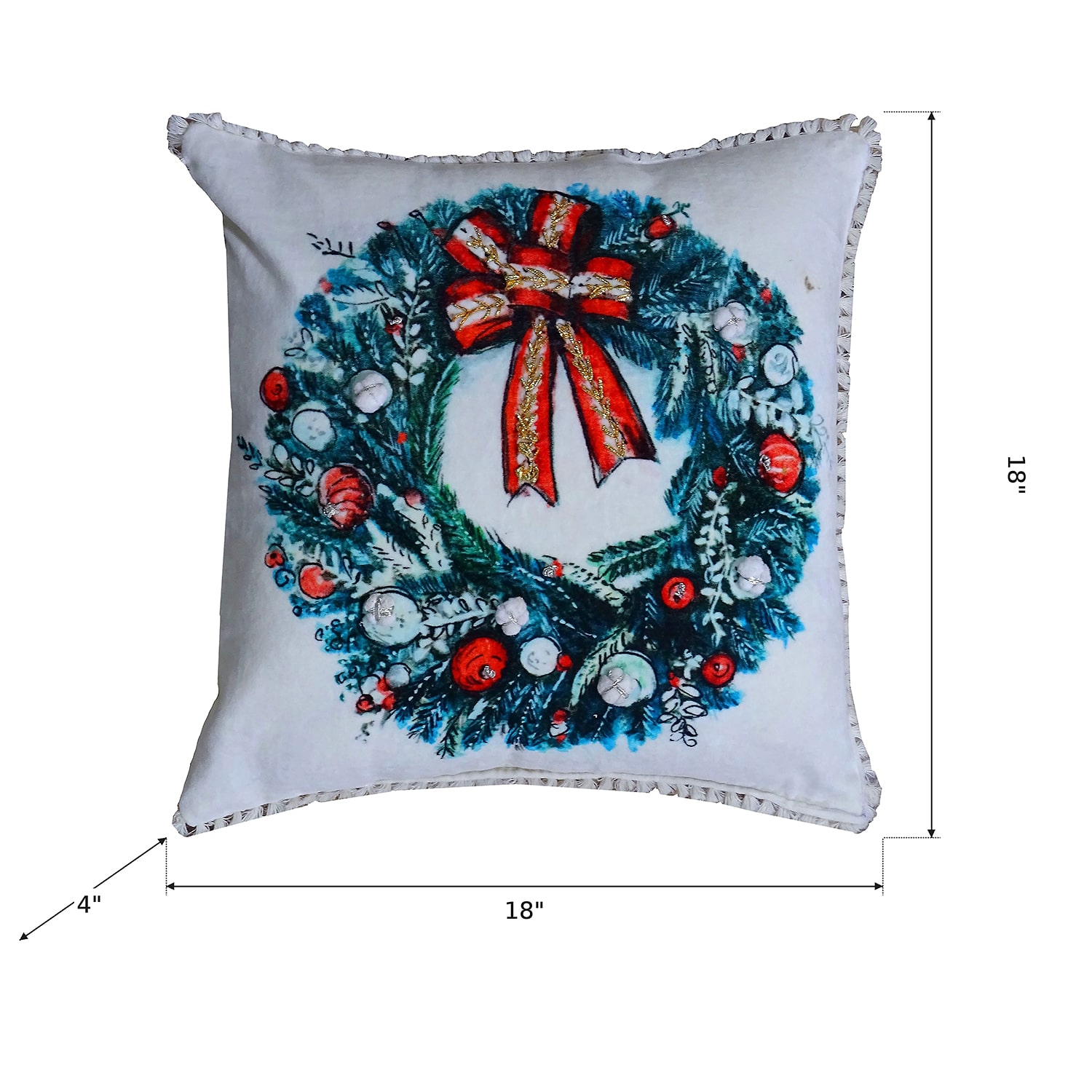 Vibhsa Holiday Cheer Square Throw Pillow