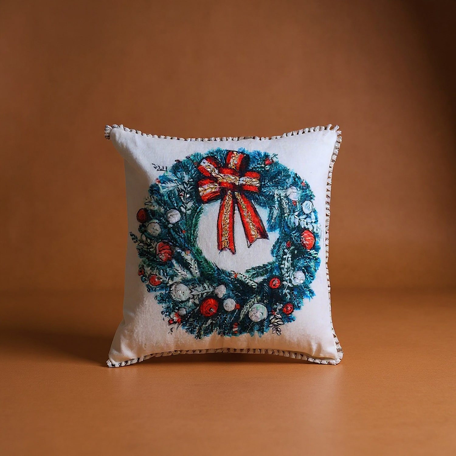Vibhsa Holiday Cheer Square Throw Pillow