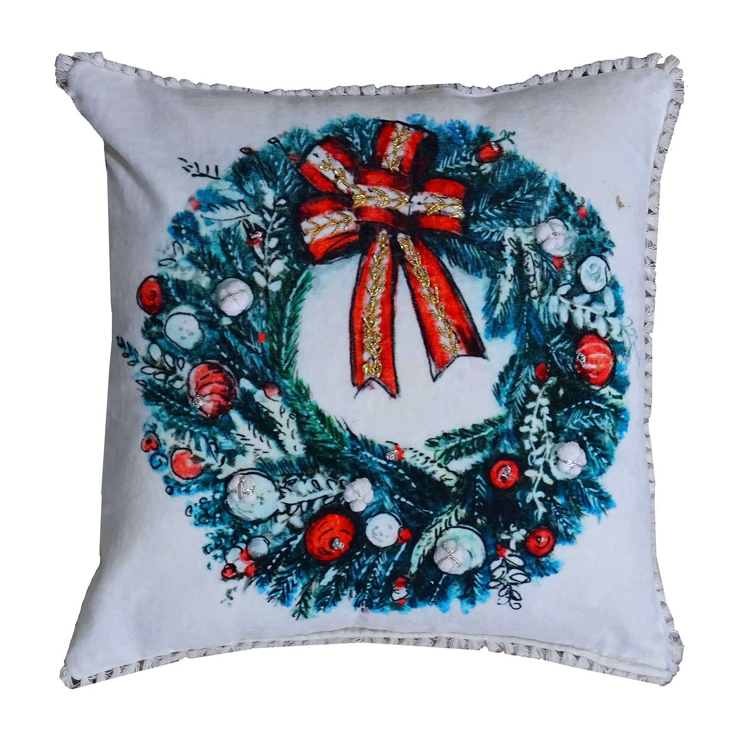 Vibhsa Holiday Cheer Square Throw Pillow