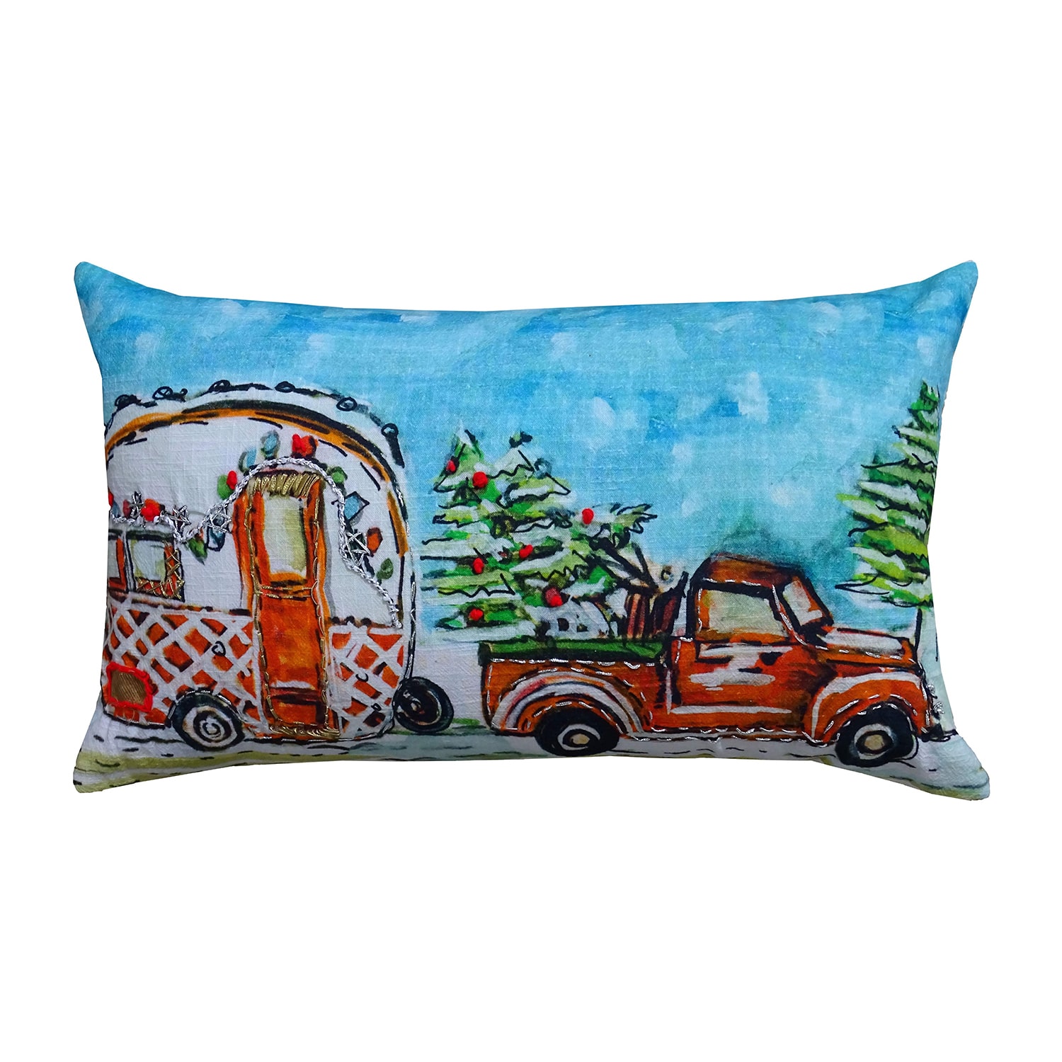 Vibhsa Holiday Cheer Rectangular Throw Pillow