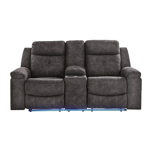 Signature Design by Ashley Bryan Pad-Arm Loveseat, One Size, Gray