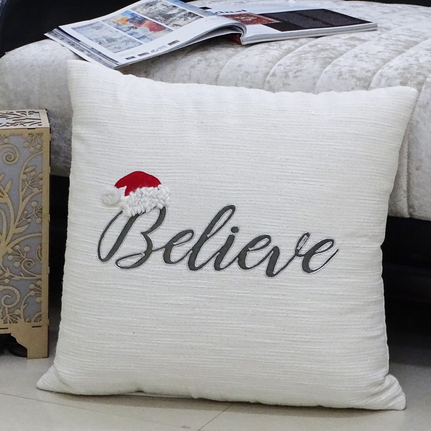 Vibhsa Holiday Cheer Square Throw Pillow
