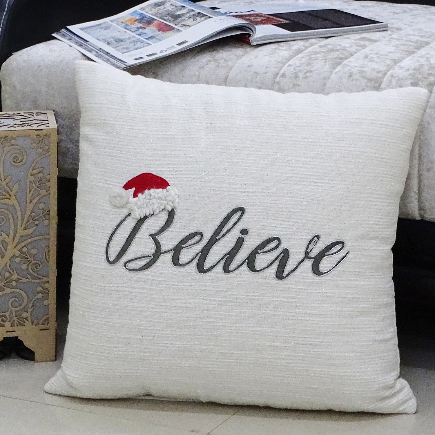 Vibhsa Holiday Cheer Square Throw Pillow