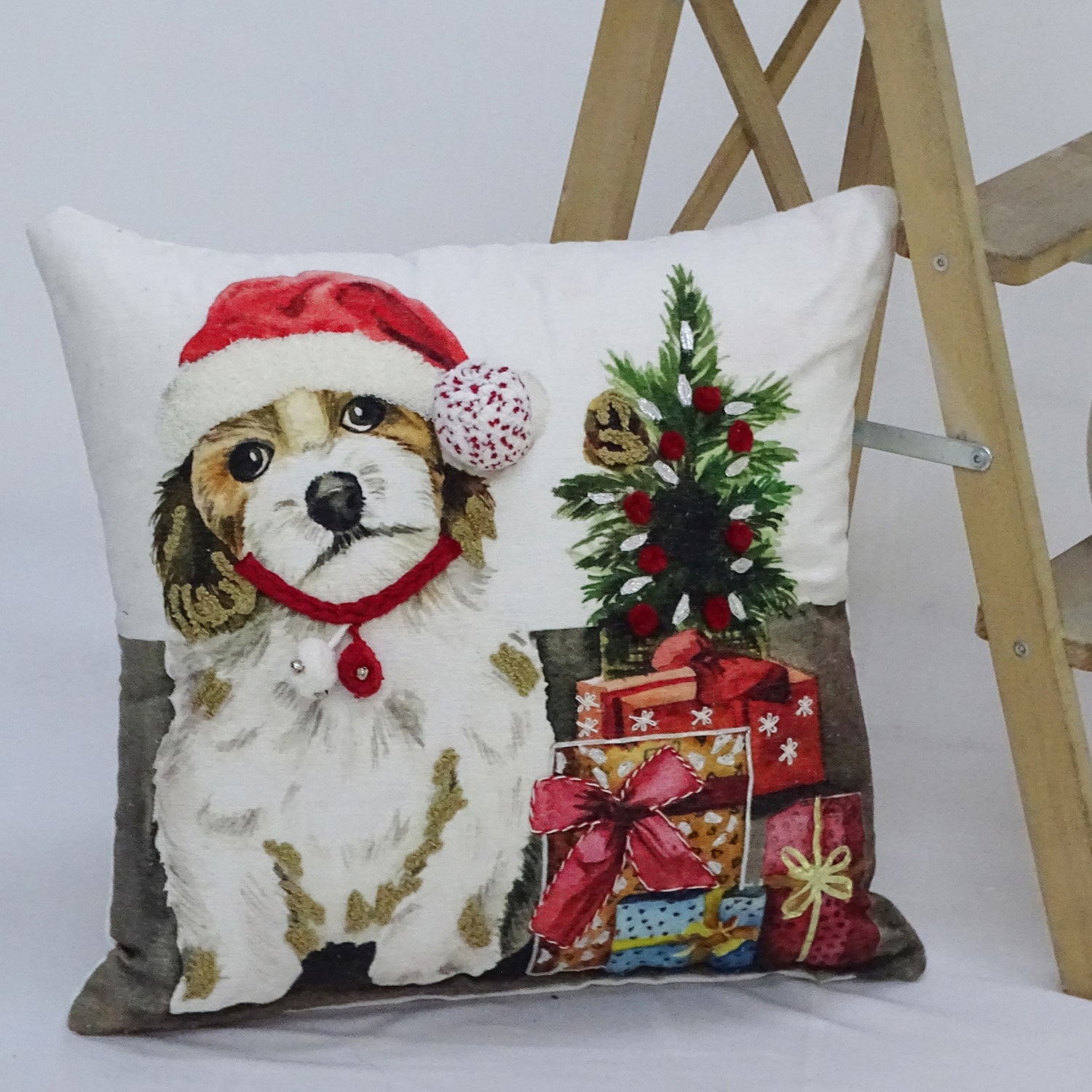 Vibhsa Holiday Cheer Square Throw Pillow