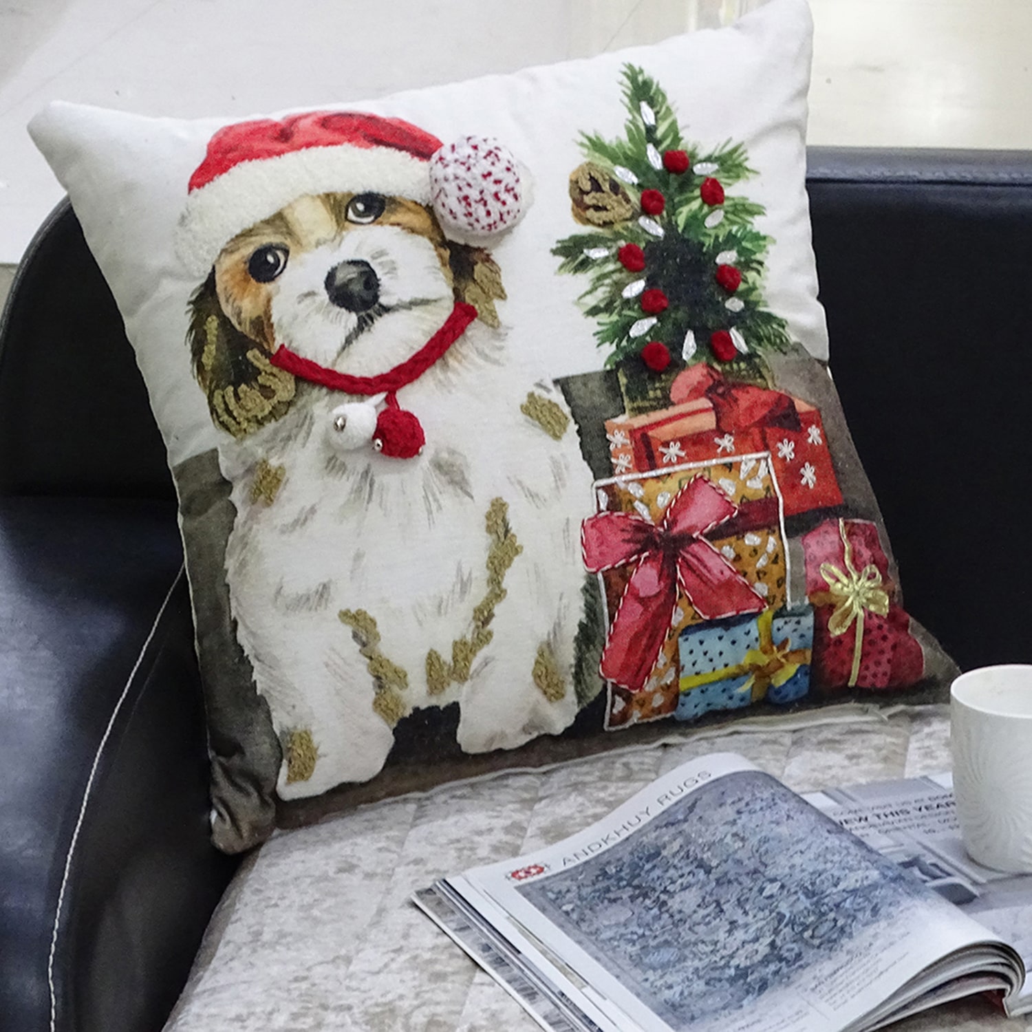 Vibhsa Holiday Cheer Square Throw Pillow