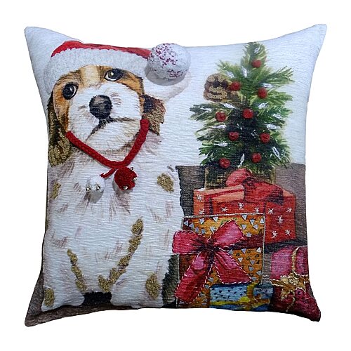 Vibhsa Holiday Cheer Square Throw Pillow In Red