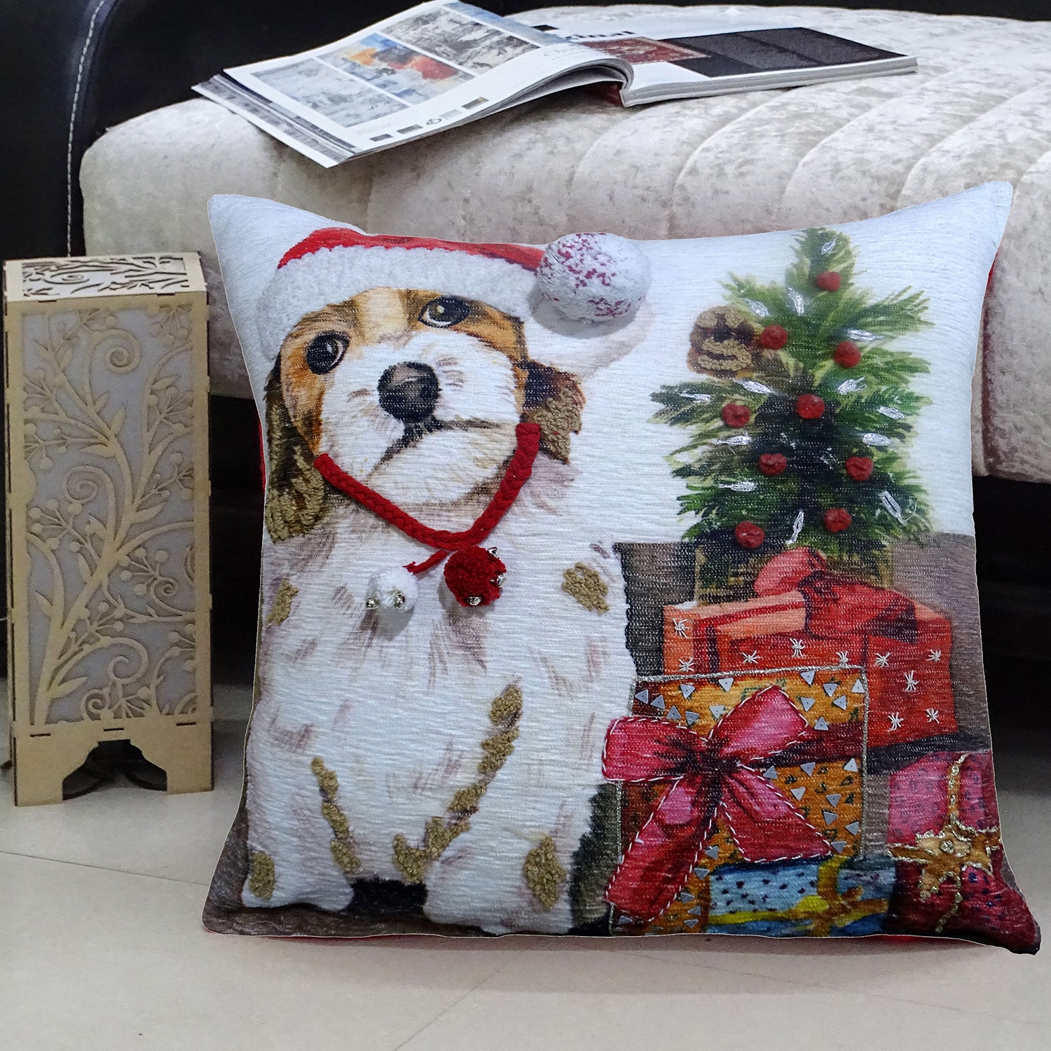 Vibhsa Holiday Cheer Square Throw Pillow