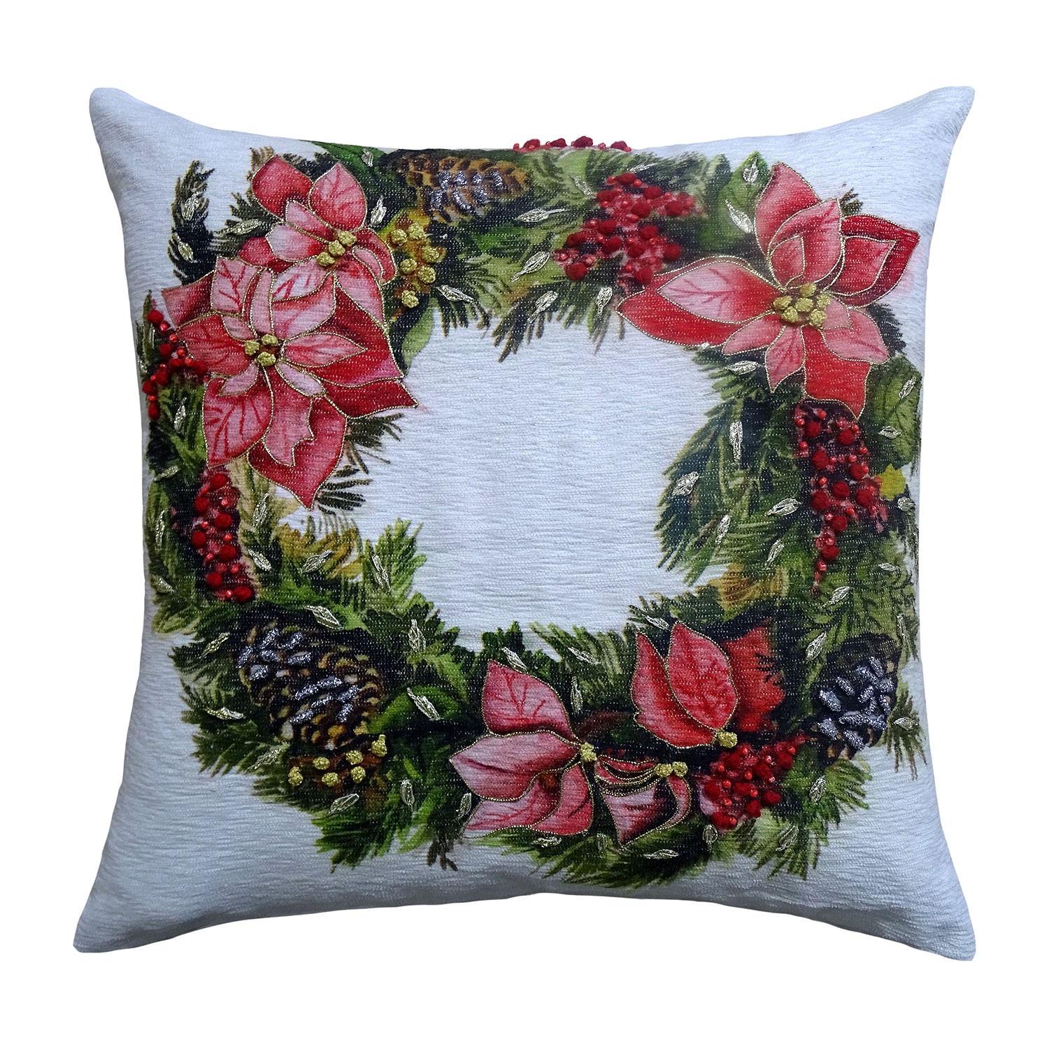 Vibhsa Holiday Cheer Square Throw Pillow