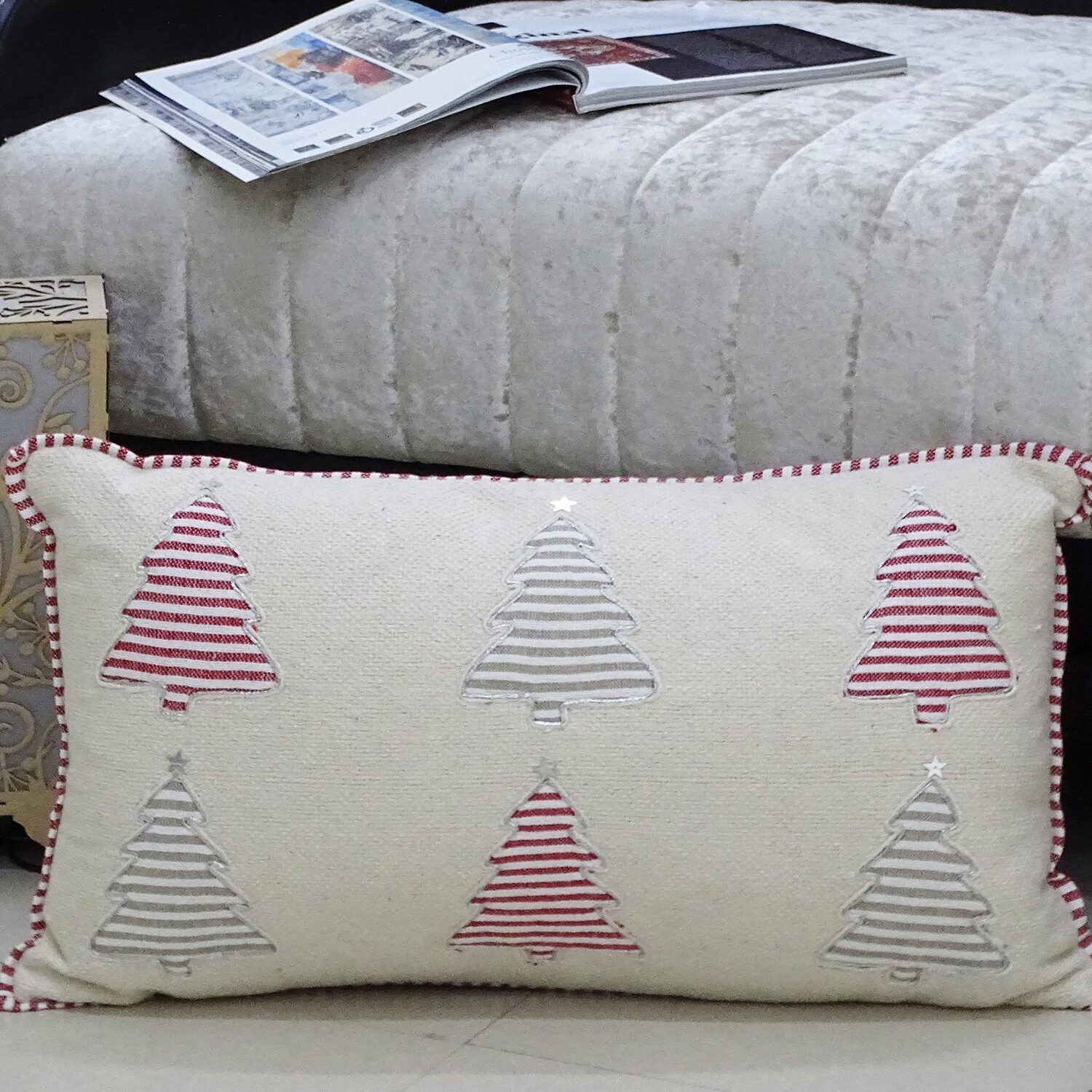 Vibhsa Holiday Cheer Rectangular Throw Pillow