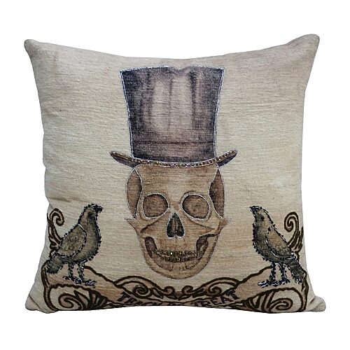 Vibhsa Harvest & Haunt Square Throw Pillow In Black
