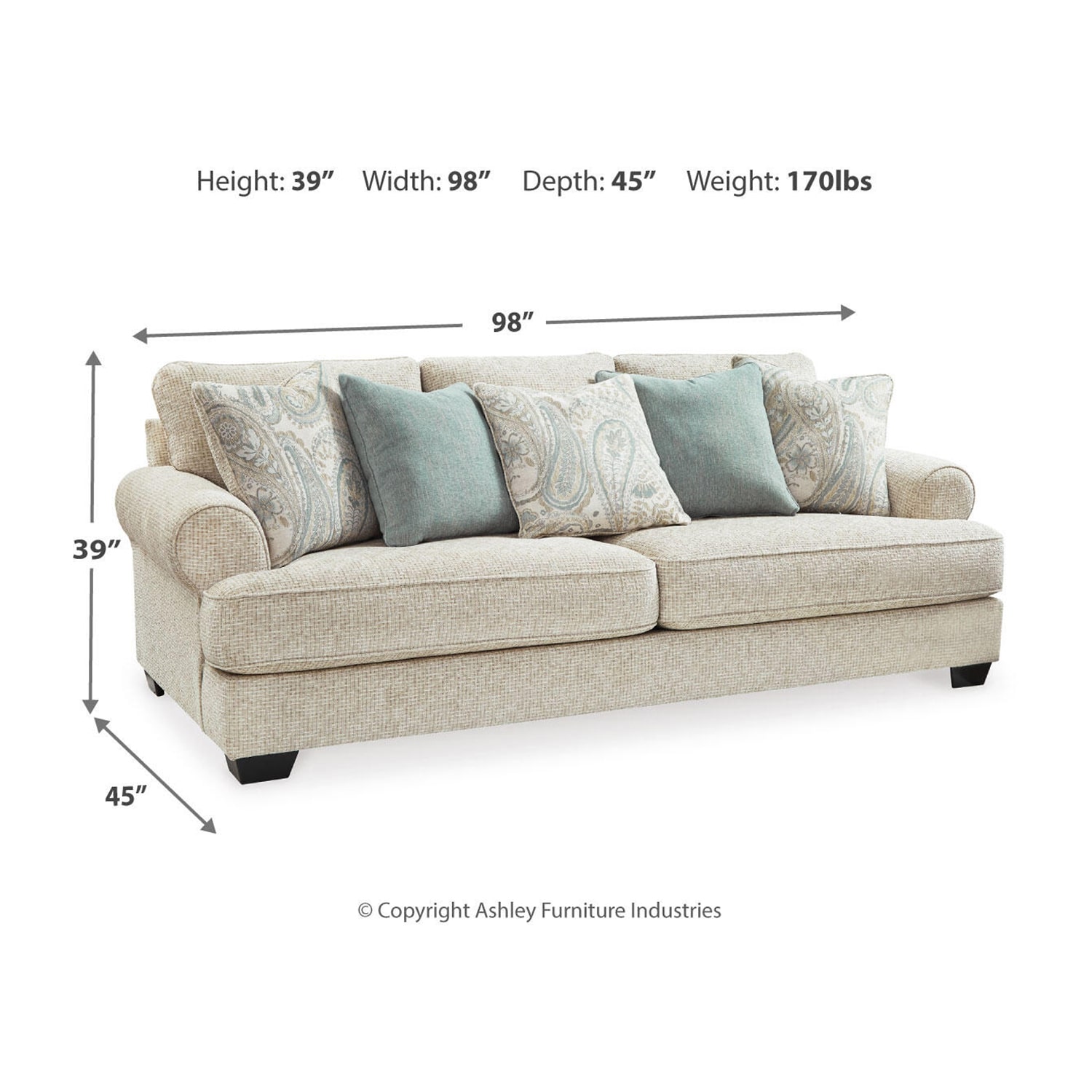 Signature Design by Ashley® Monmouth Roll-Arm Sofa