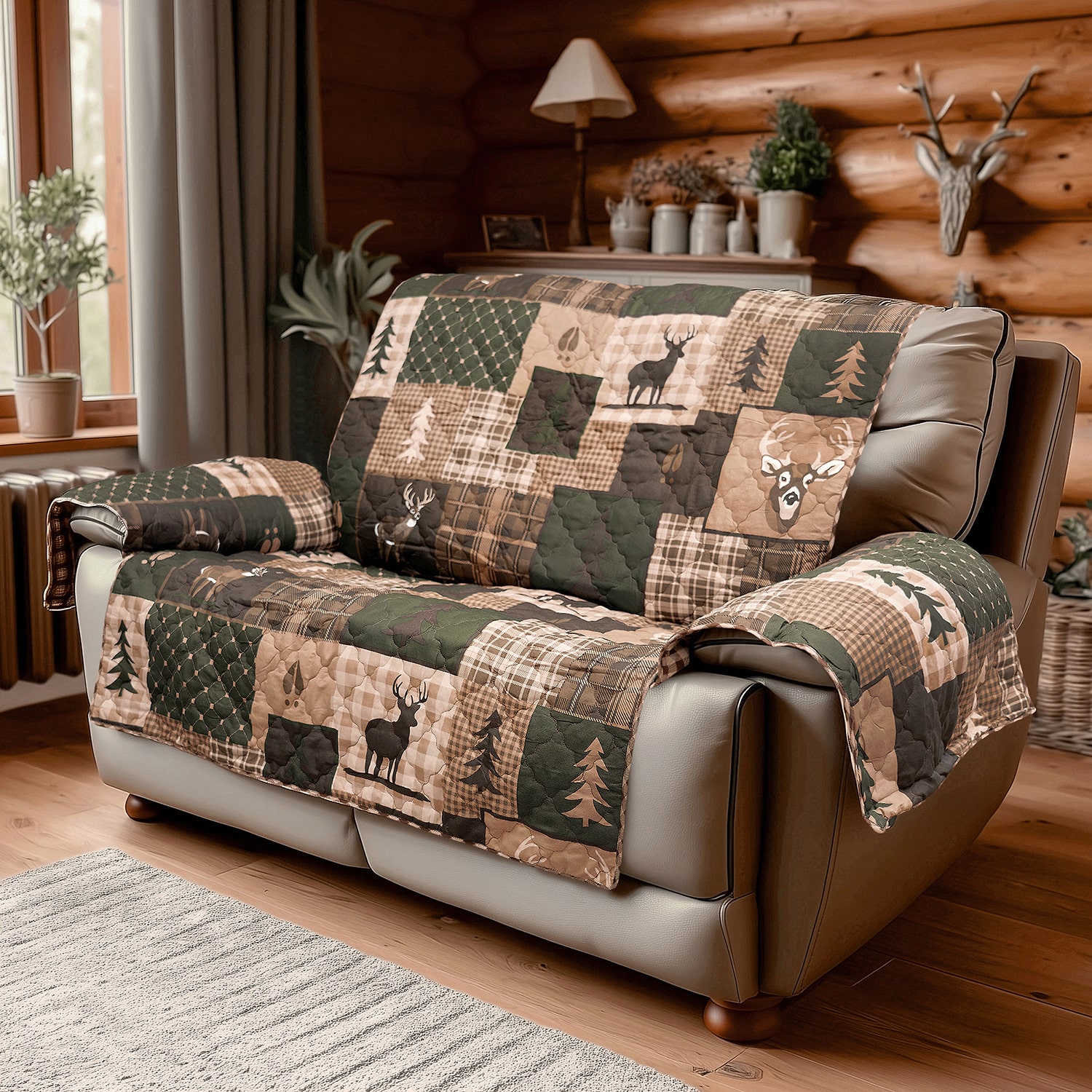 Your Lifestyle By Donna Sharp Green Forest Loveseat Protector