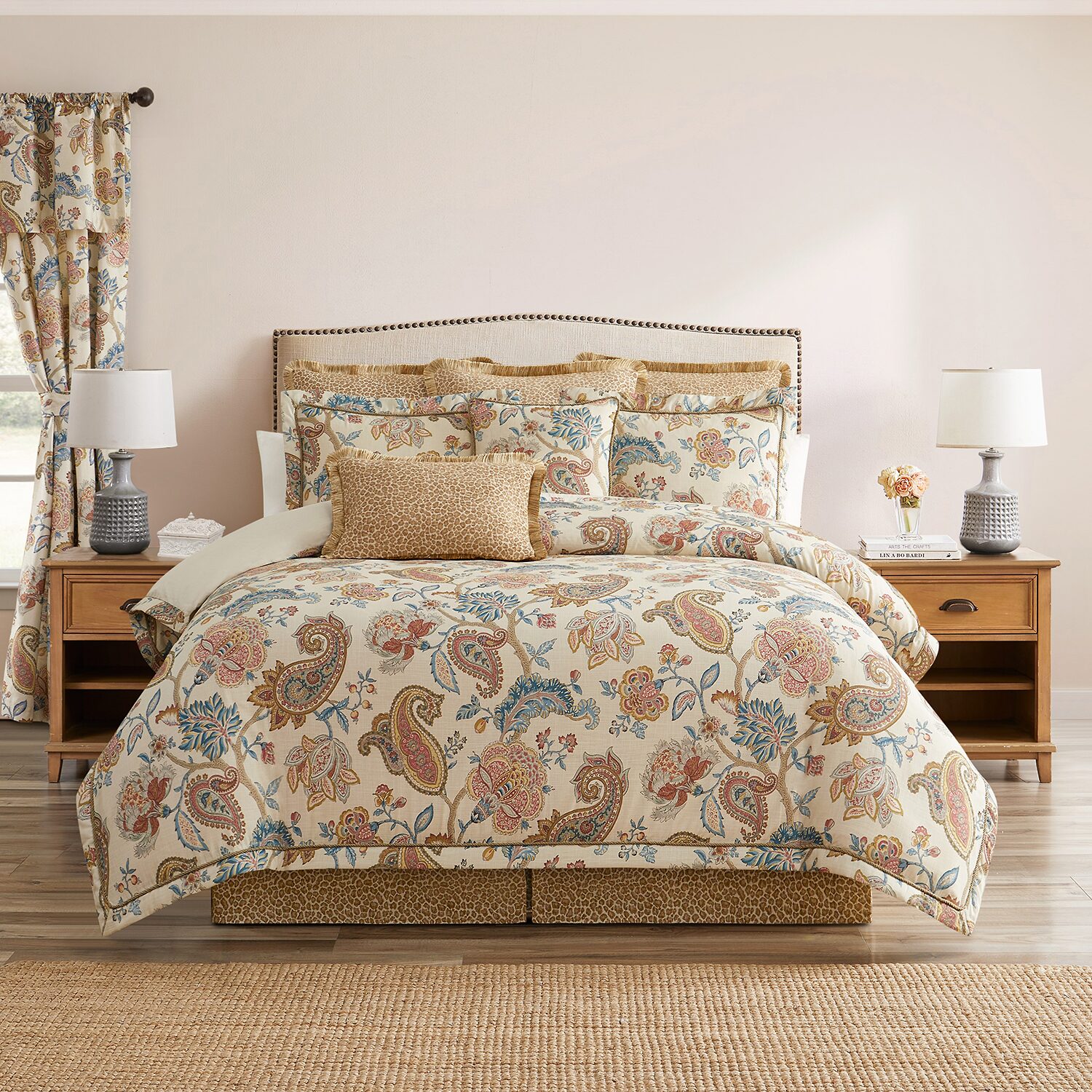 Rose Tree Fleur Square Throw Pillow