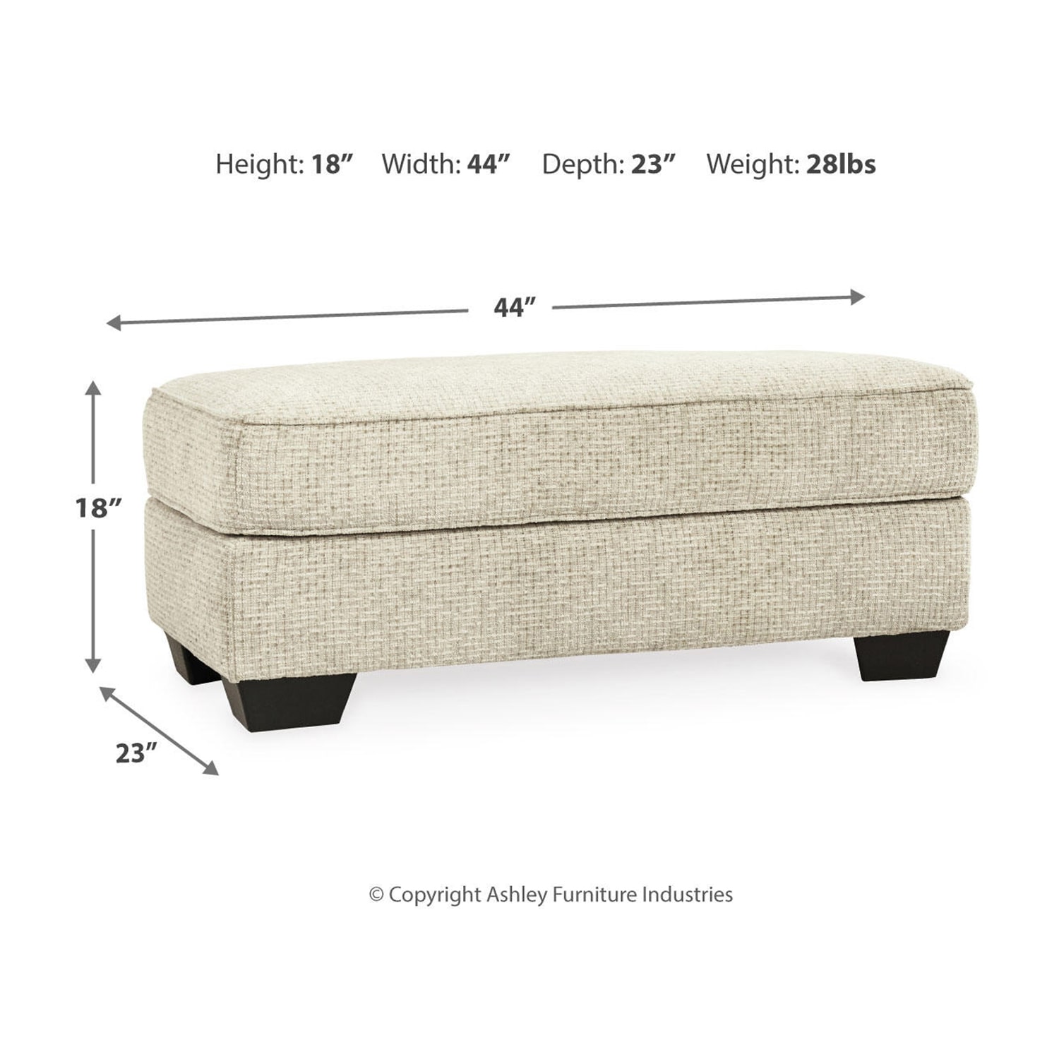 Signature Design by Ashley® Monmouth Cushioned Upholstered Ottoman