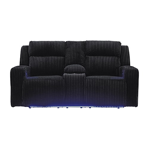 Signature Design by Ashley Twilight Track-Arm Upholstered Loveseat, One Size, Black