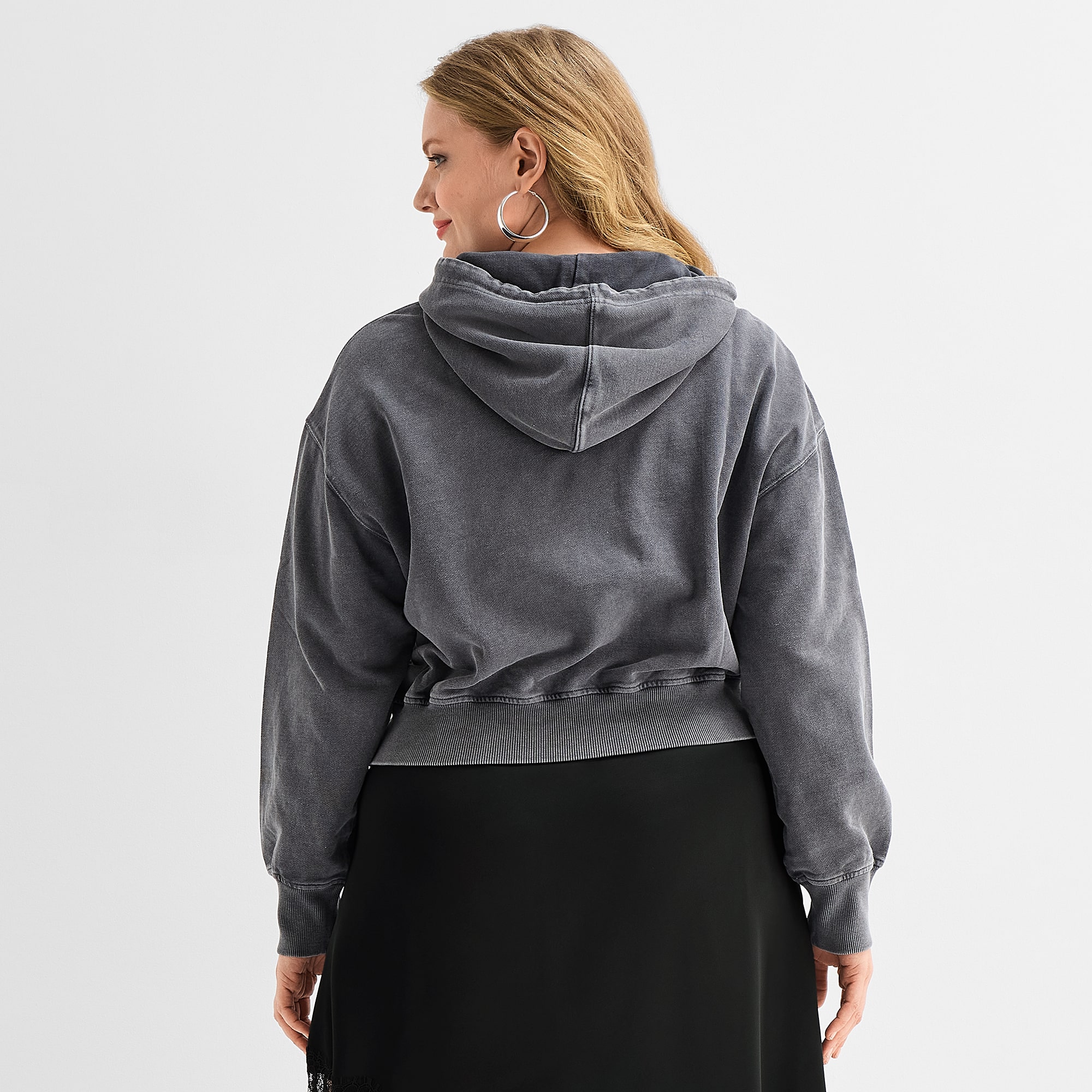 Ashley Graham Womens Plus Long Sleeve Hoodie