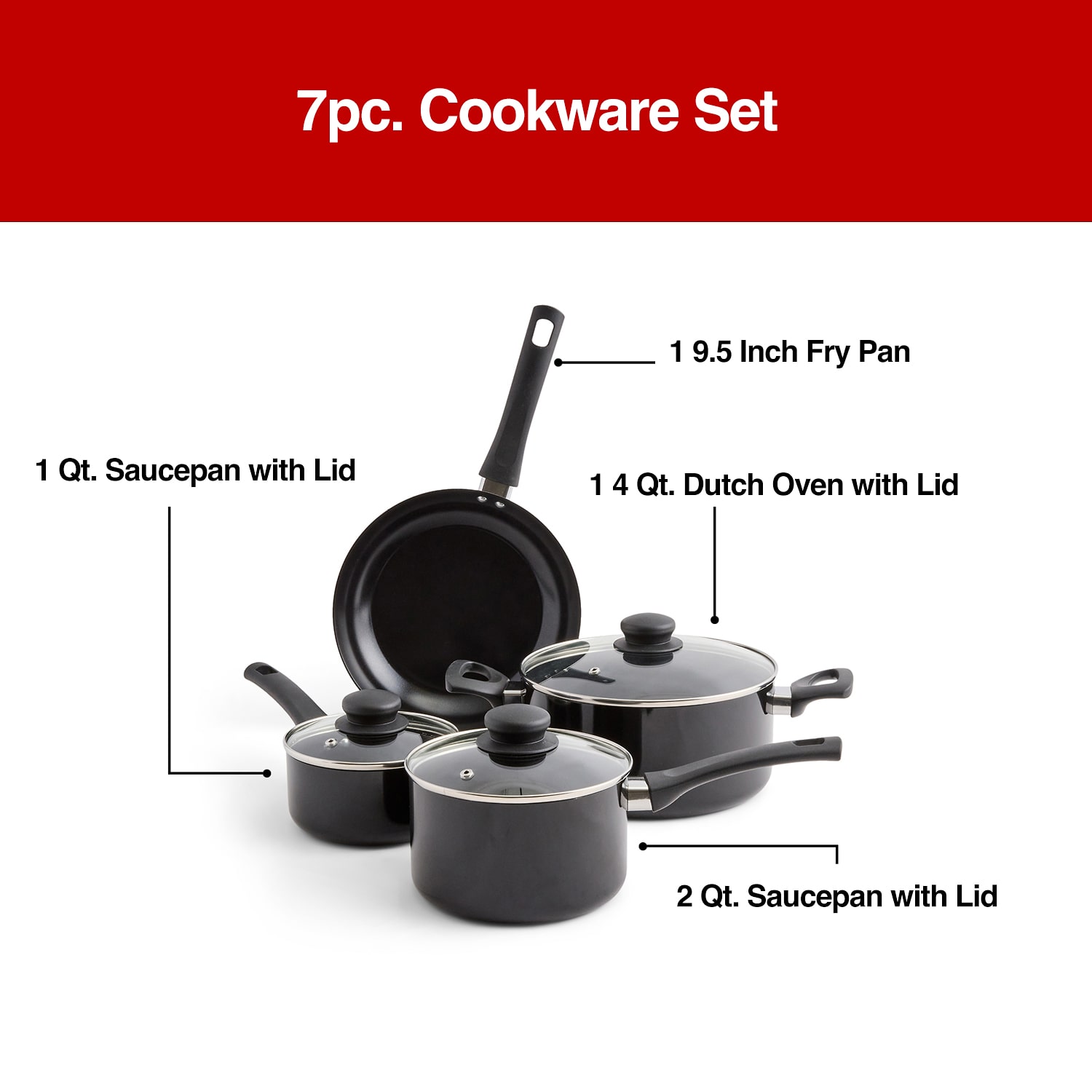 Cooks Ceramic 7-pc. Cookware Set