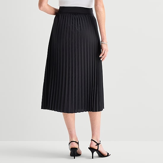 Liz Claiborne Womens Tall Midi Pleated Skirt