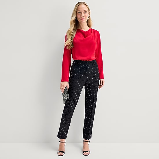 Liz Claiborne Emma Womens Tall Straight Ankle Pant