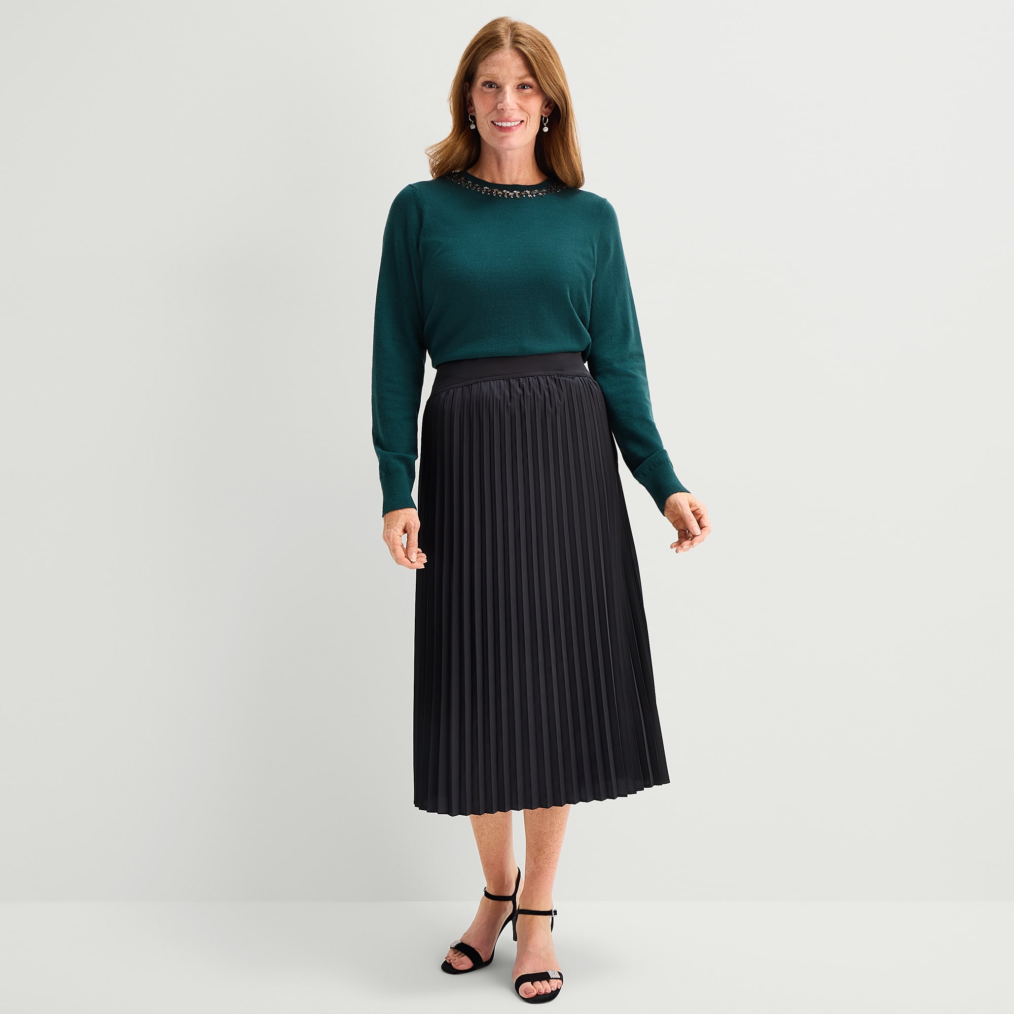 Liz Claiborne Tall Womens Crew Neck Long Sleeve Pullover Sweater