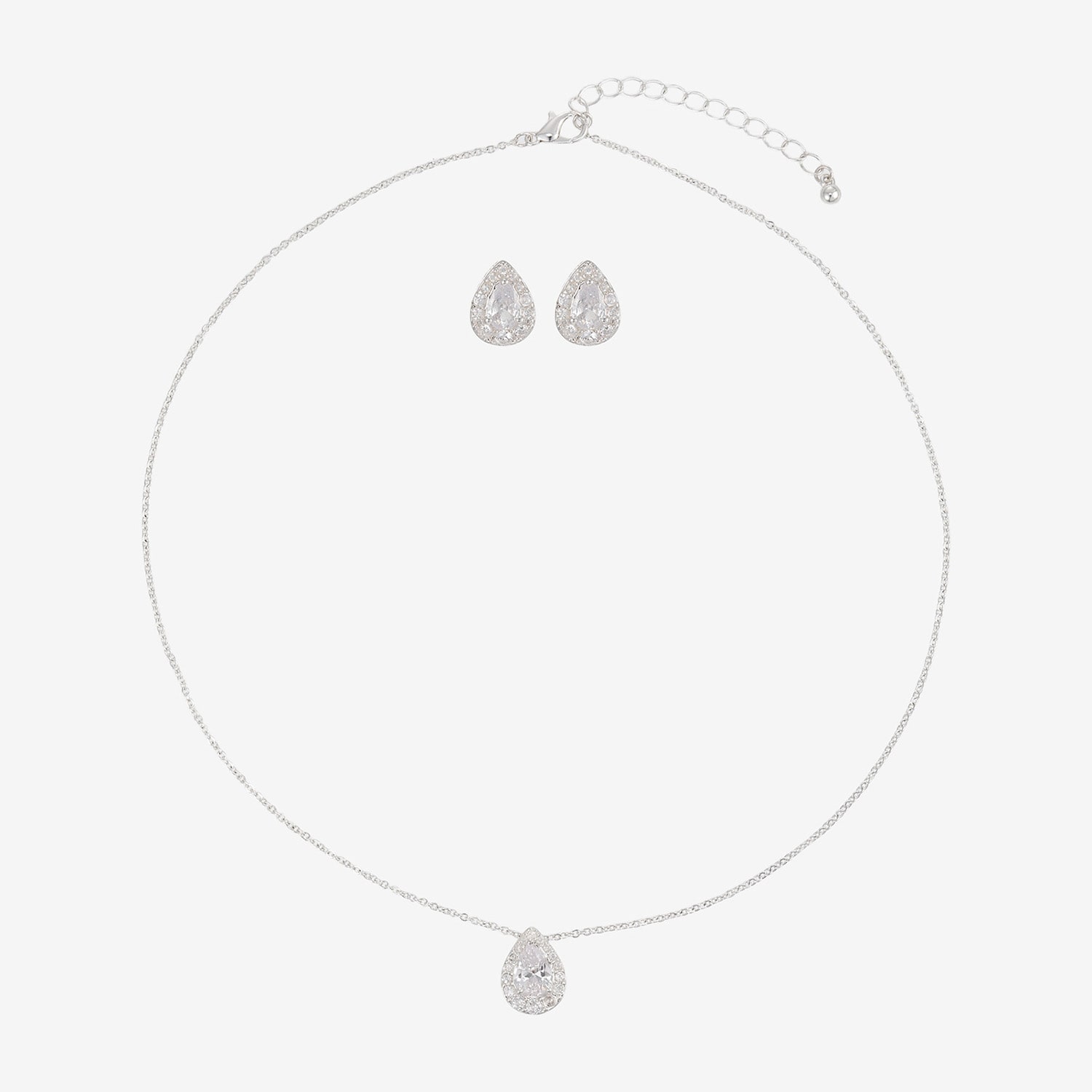 Womens Simulated Cubic Zirconia 2-pc. Necklace Set