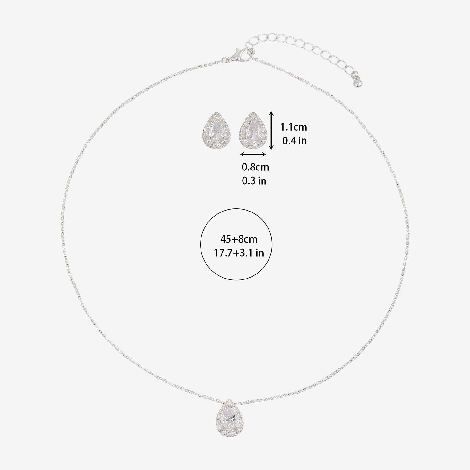 Womens Simulated Cubic Zirconia 2-pc. Necklace Set
