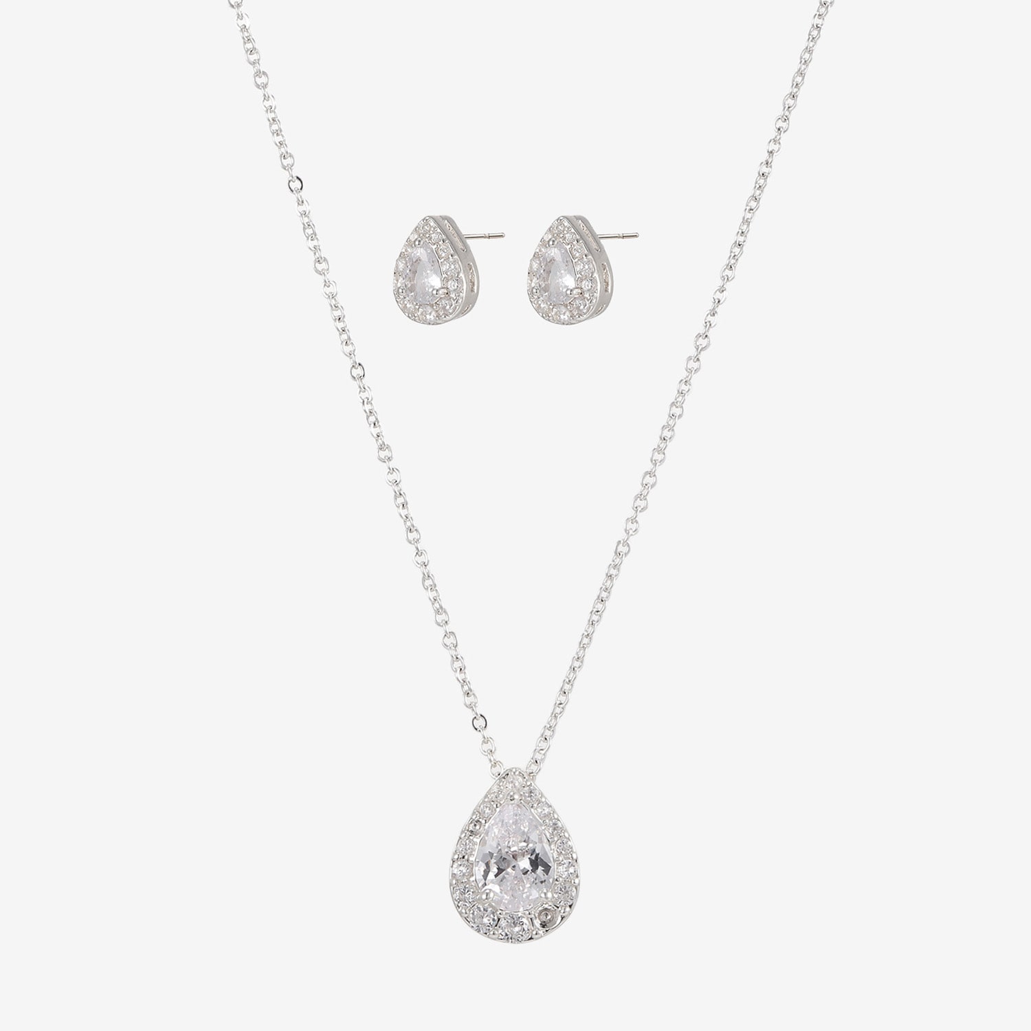 Womens Simulated Cubic Zirconia 2-pc. Necklace Set